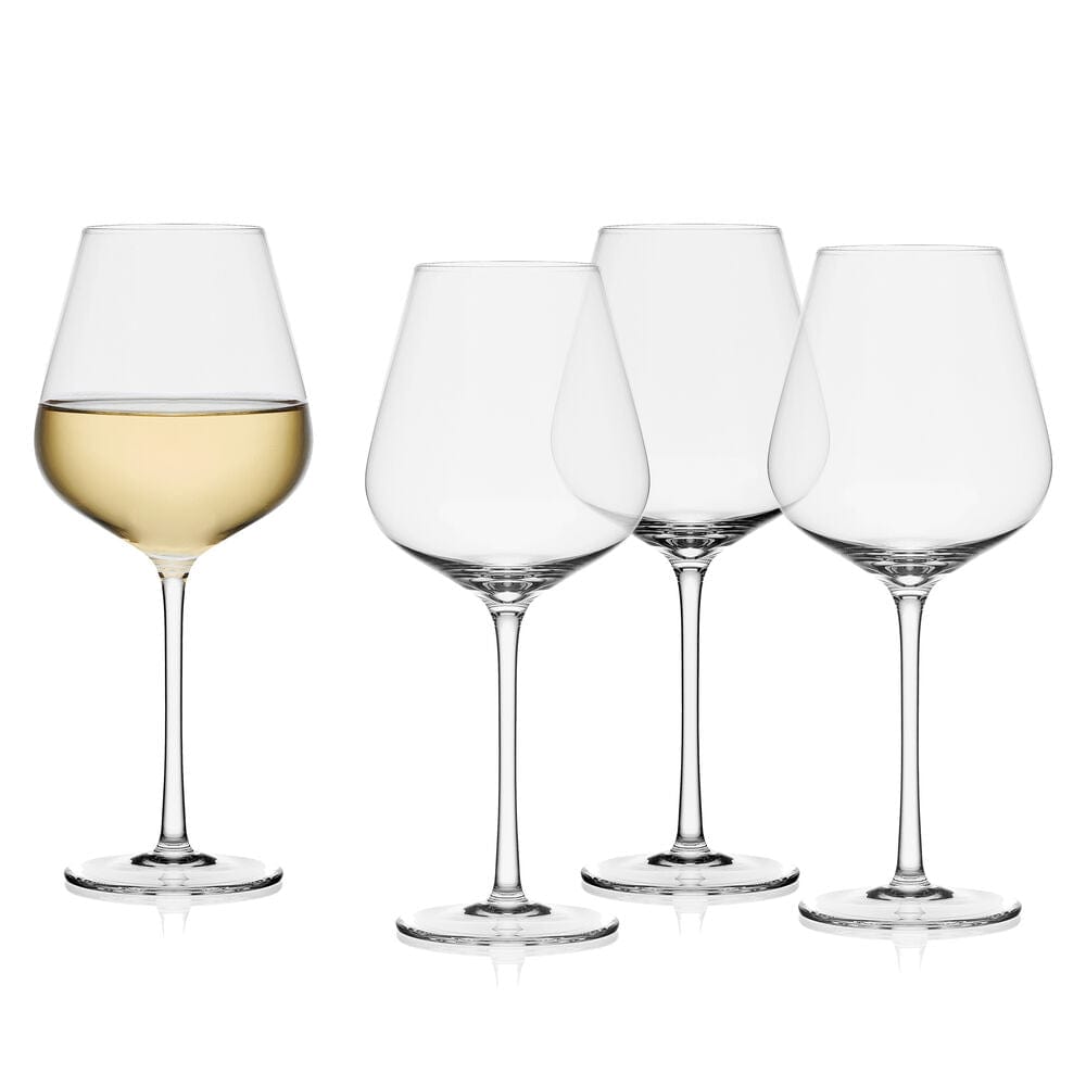Premium Samantha Set of 4 Crystal Clear White Wine Glasses - Elegant Stemware for Chardonnay, Sauvignon Blanc & Riesling - Perfect for Dinner Parties, Weddings & Romantic Date Nights