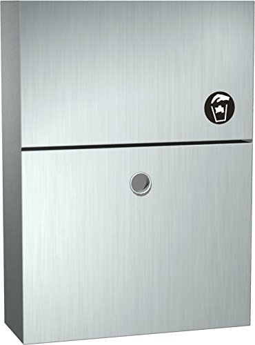 ASI 0473-1A Surface Mounted End Stall Sanitary Disposal with Tumbler Lock - Commercial Restroom Waste Bin for ADA Compliance | Ideal for Public Restrooms, Office Buildings & Healthcare Facilities