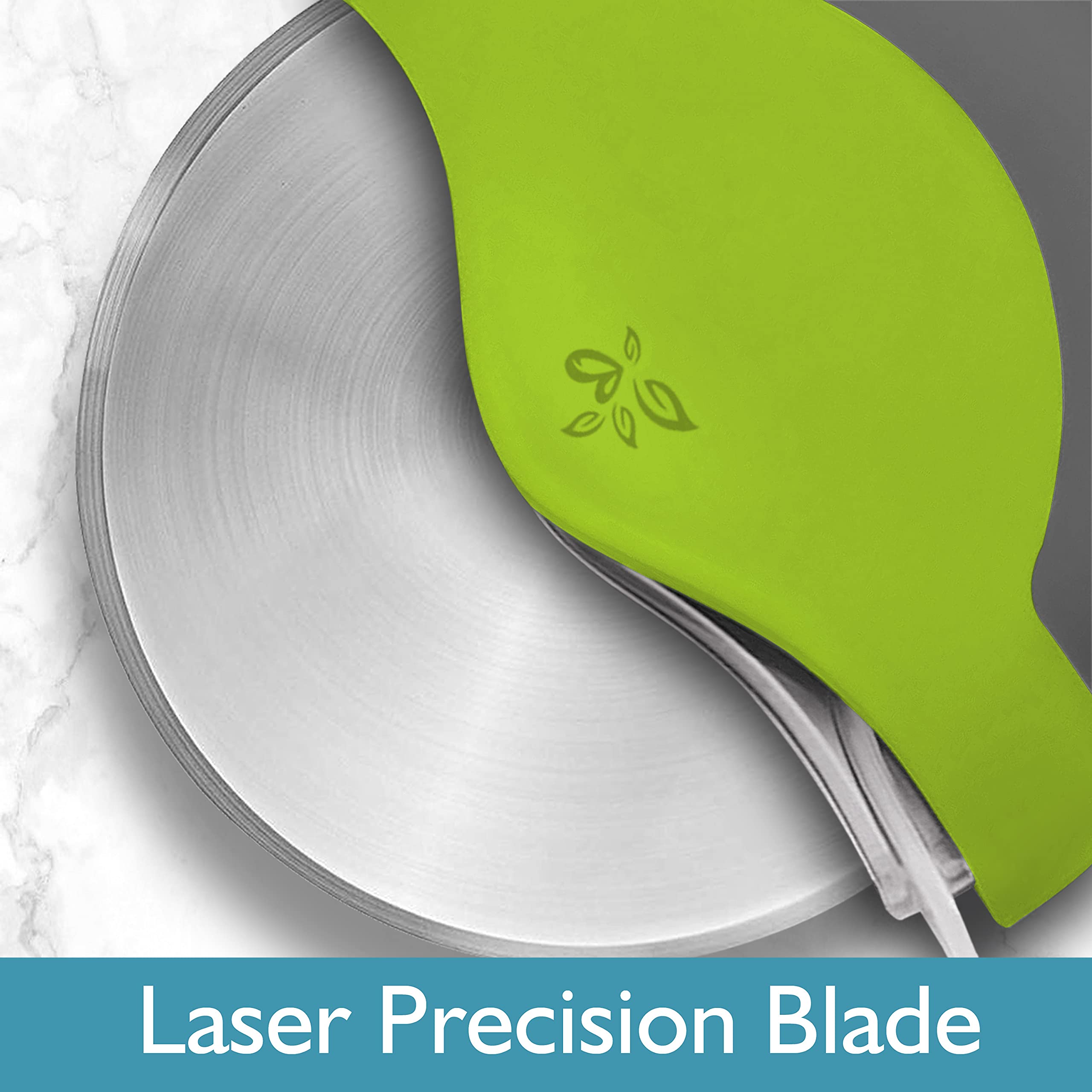 Premium Stainless Steel Pizza Cutter Wheel with Protective Cover - Super Sharp Blade, Ergonomic Non-Slip Grip - Heavy Duty, Dishwasher Safe - Perfect for Home Kitchens, Pizzerias & Parties