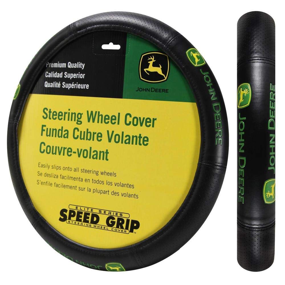 John Deere Elite Grip Steering Wheel Cover Replacement - Plasticolor 006624R01 - Perfect for Tractors, Farm Equipment & Outdoor Vehicles
