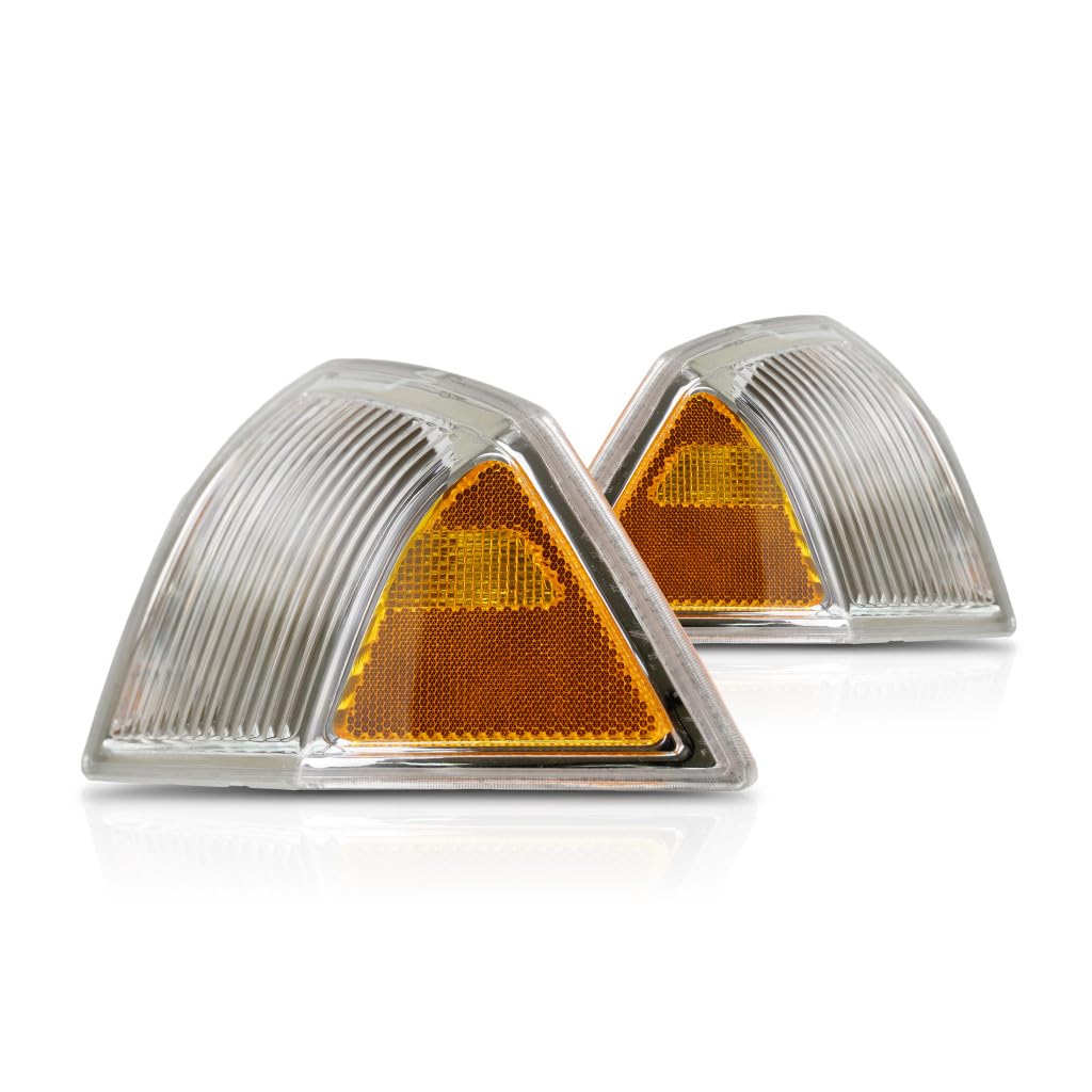 Jeep Compass Corner Lights 2007-2010 - Clear & Amber Lens Pair (Driver & Passenger Side) | CH2520144 + CH2521144 | 68000683AB + 68000682AB | Perfect for Parking & Turn Signal Enhancement