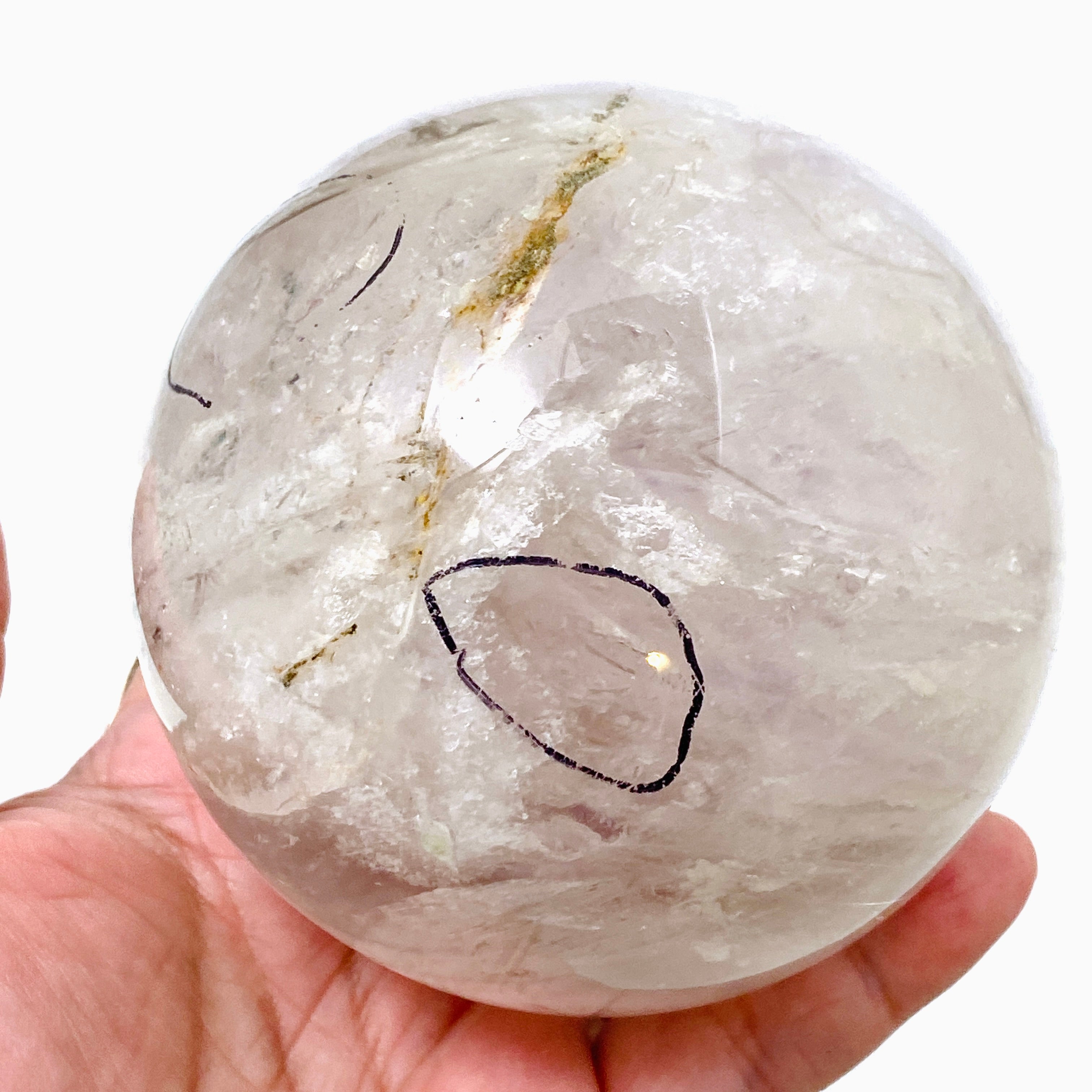 Enhydro Quartz Sphere EQS 02 - Natural Crystal Healing Stone for Meditation, Energy Work & Home Decor
