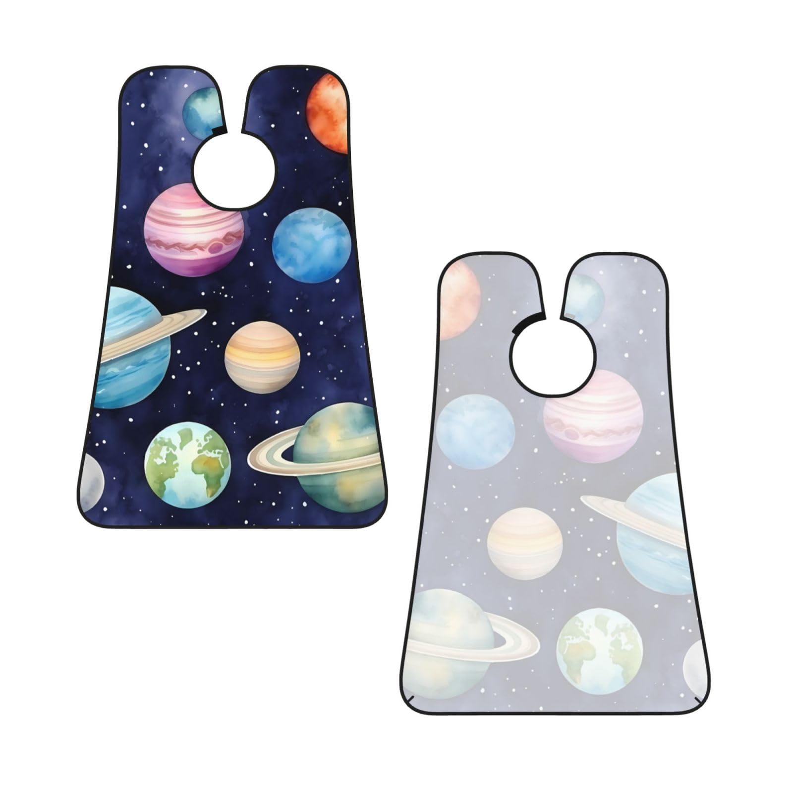 Space Planets Beard Bib Apron for Men - Solar System Beard Hair Catcher | Non-Stick Shaving & Trimming Apron | Grooming Gift for Husband & Dad | Perfect for Home Barbering & DIY Grooming