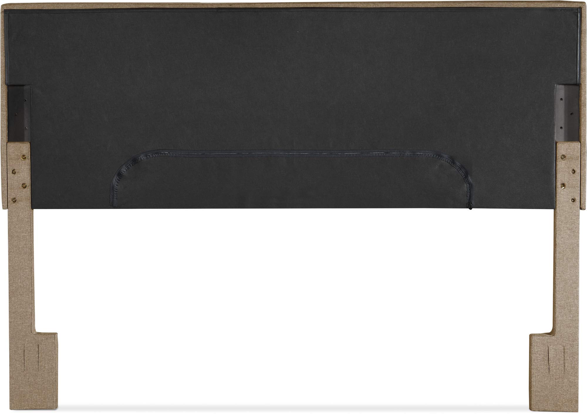 Serta Palisades Collection Upholstered Padded Headboard - Modern Tufted Design with Soft Linen-Textured Fabric - Eastern King Size - Brown - Perfect for Master Bedroom, Guest Room & Home Decor