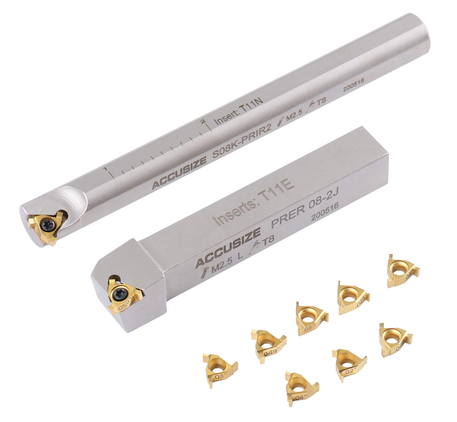 Accusize Industrial Tools 1/2'' Shank 2-Piece Indexable Groove Tool Set 0028-1230 for Metalworking & Machining