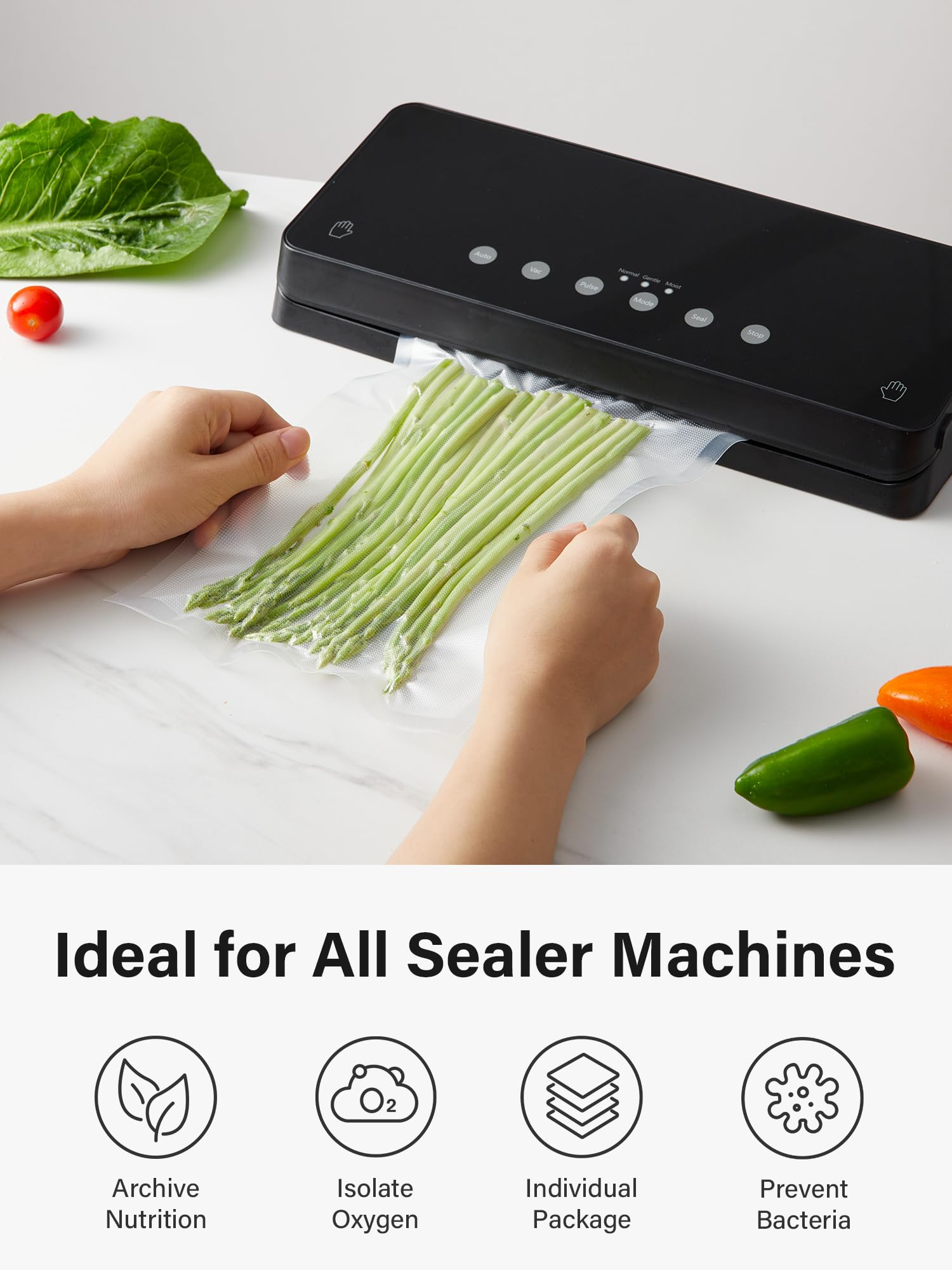 Kootek 100-Pack Vacuum Sealer Bags for Food Storage - 11