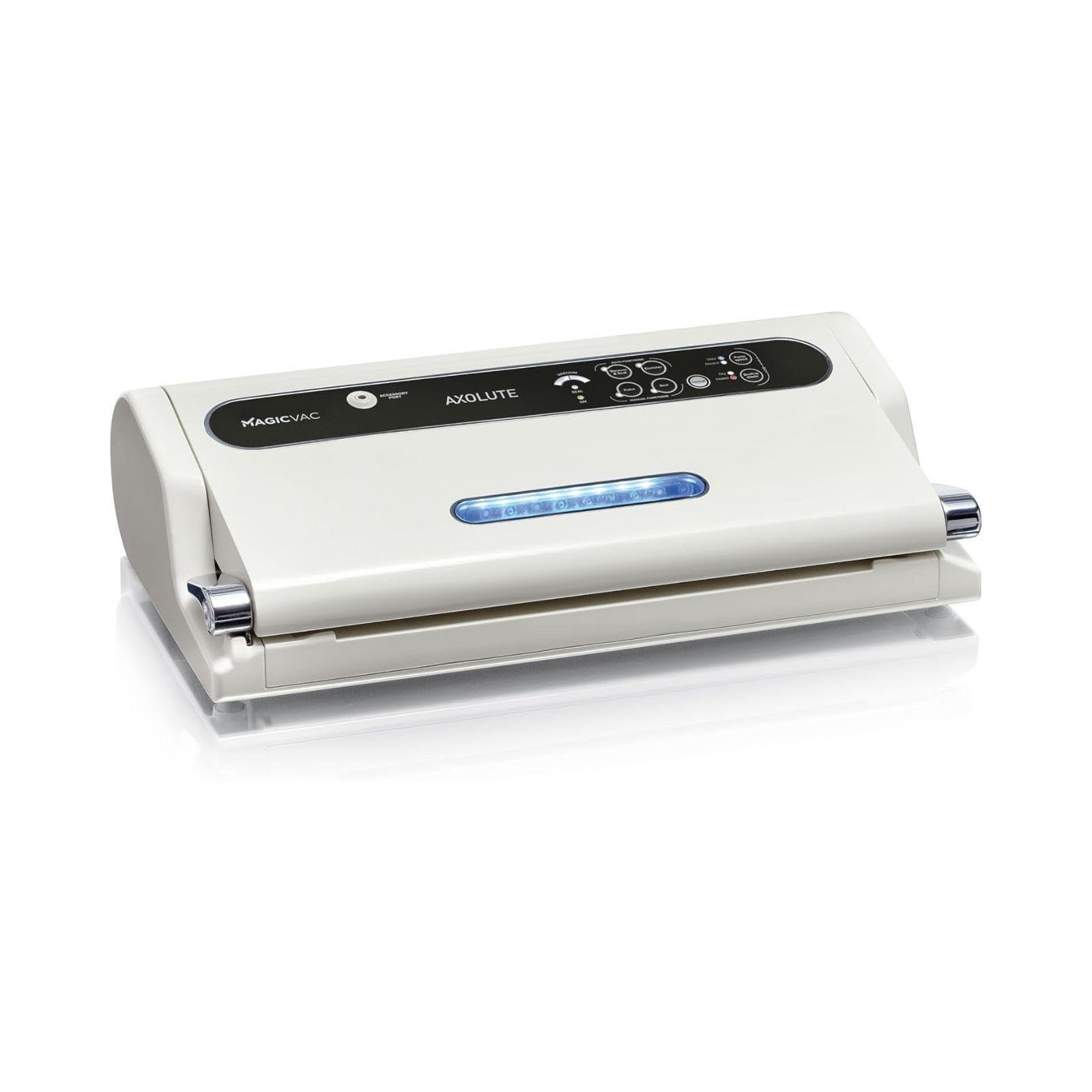 Professional Food Vacuum Sealer Machine - Axolute Magic Vac, Multi-Function Vacuum Sealer for Bags & Sous Vide Cooking, Powerful Motor & Complete Kit, Patented, Made in Italy (White) - Perfect for Home Kitchens, Meal Prep & Food Preservation