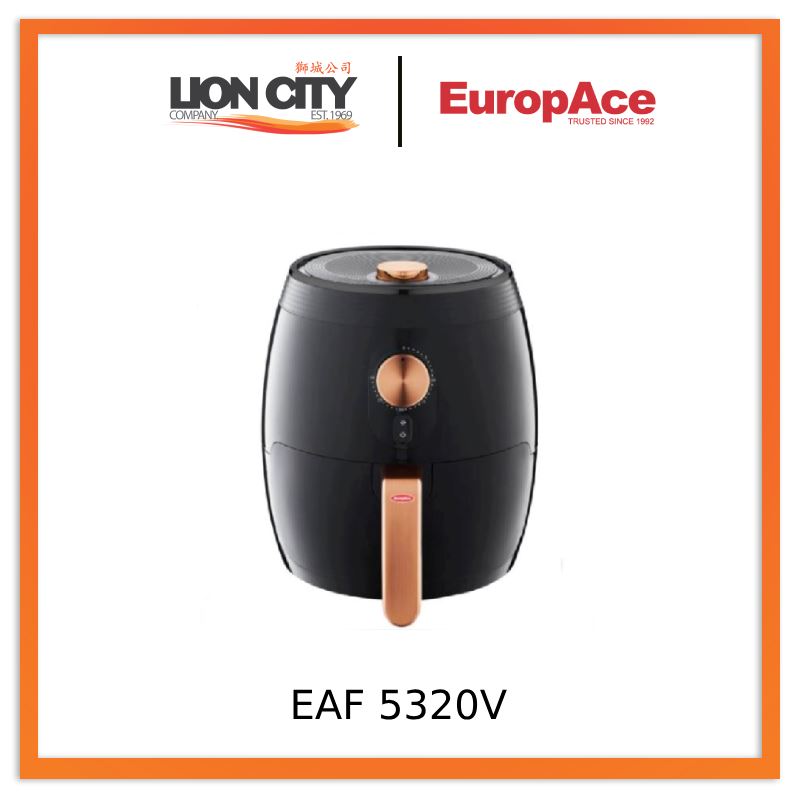 Europace EAF 5320V 3.2L Air Fryer Rose Gold - Healthy Oil Free Cooking for Family, Perfect for Roasting, Baking & Frying - Ideal for Home Kitchen & Small Families