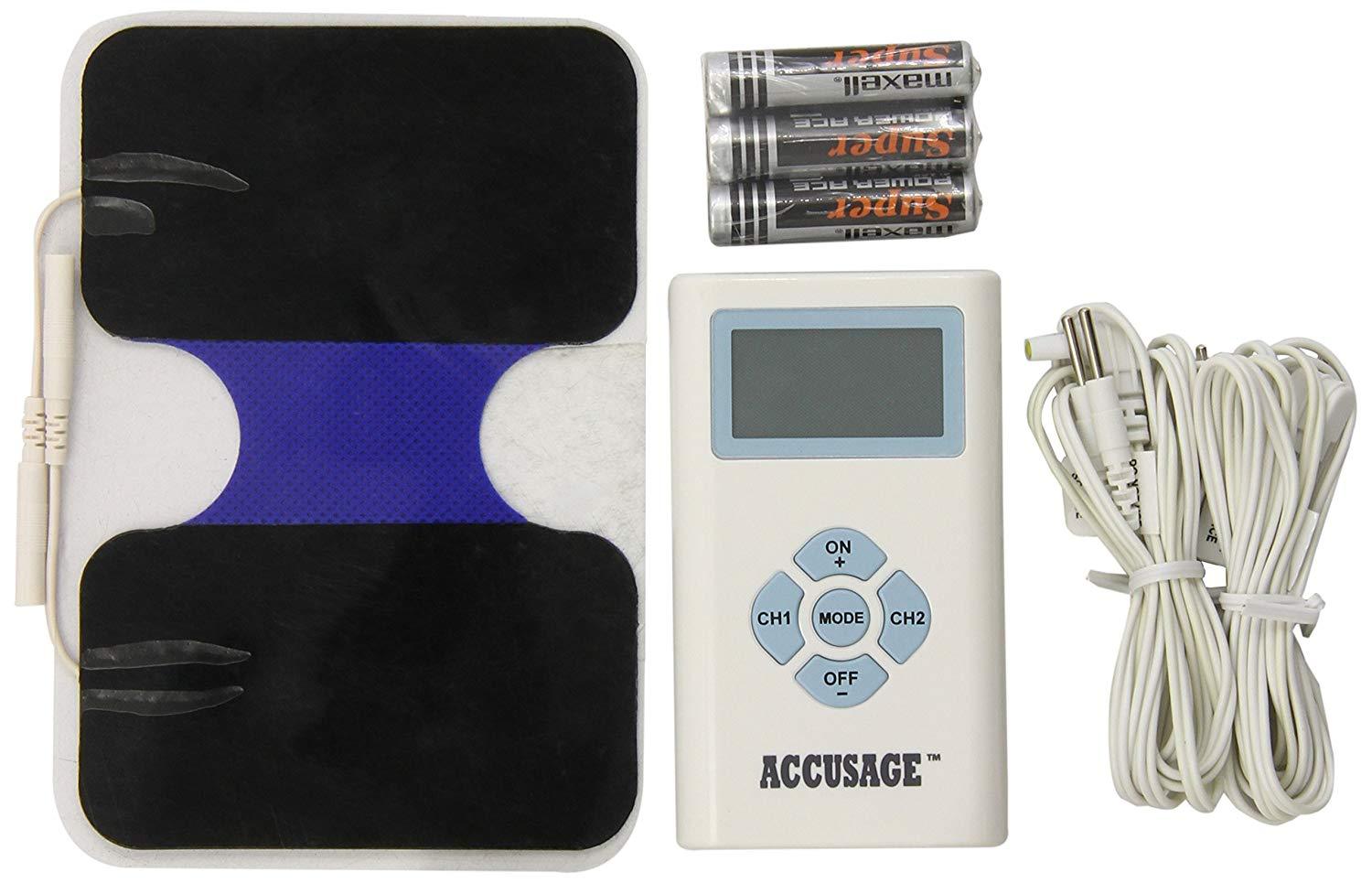 Accusage Plus EMS Electric Muscle Stimulator - Wireless Remote Control Pain Relief & Massage Device for Back, Neck, Shoulder & Leg Pain - Home & Office Use