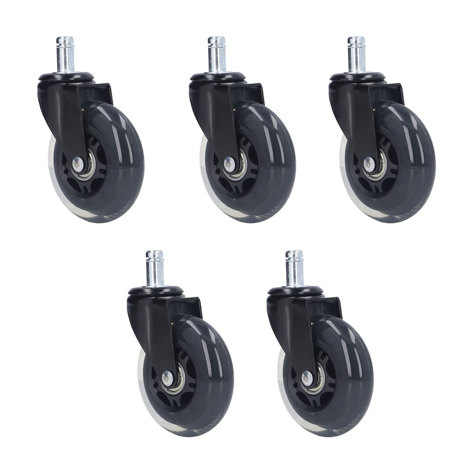 360° Silent Chair Casters 5-Pack - Noise-Free, Scratch-Resistant for Office Chairs