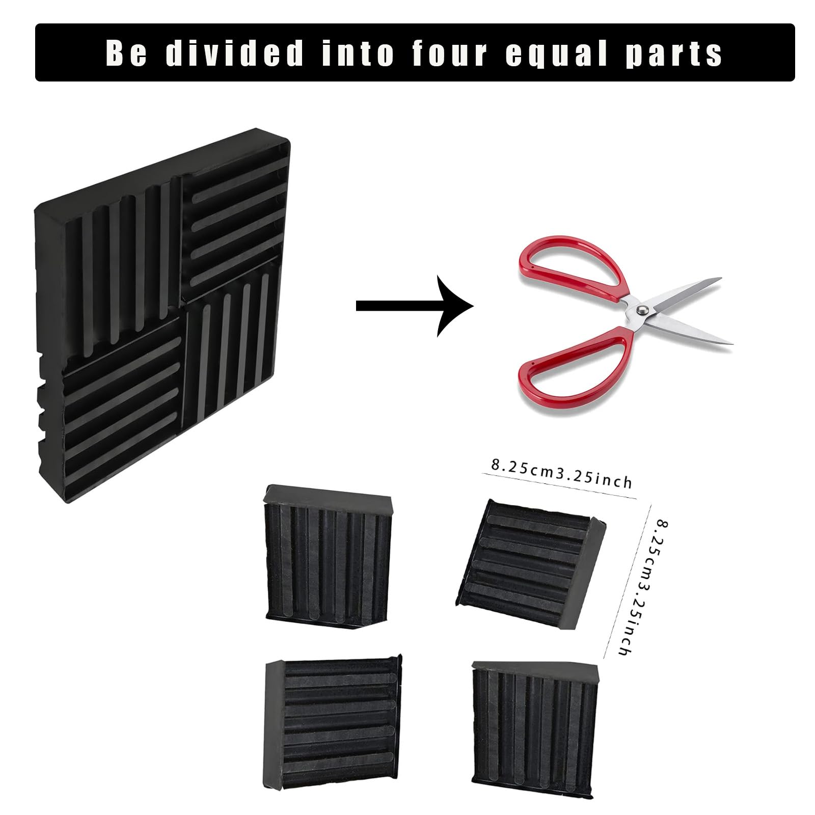 8PCS Anti-Vibration Pads, 6.5''X6.5''X0.8