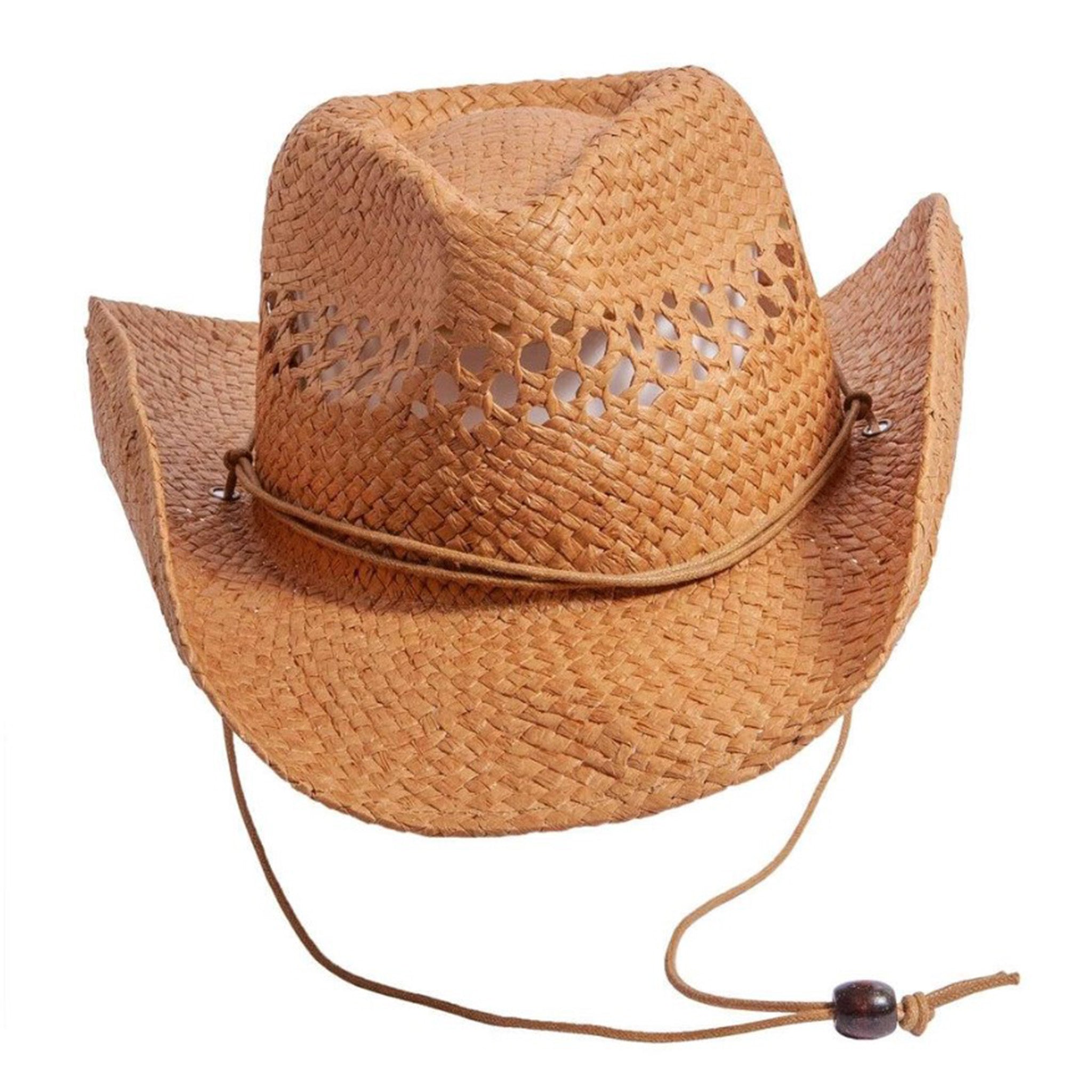 American Hat Co. Tan Carly Straw Sun Hat - Wide Brim Summer Beach Hat for Women, Outdoor Gardening & Vacation Accessories