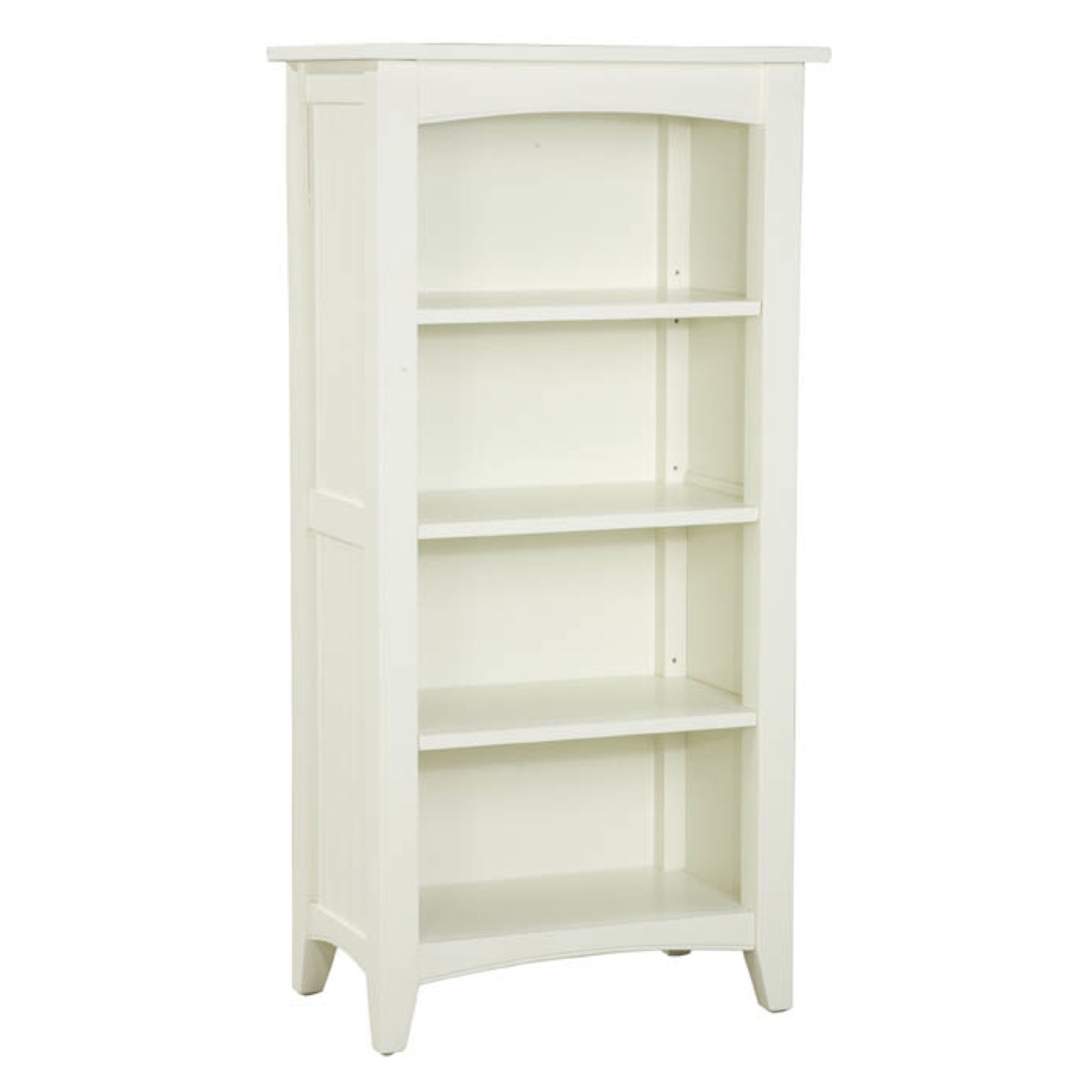 Alaterre Shaker Cottage Bookcase - 4-Tier Storage Shelf in Ivory White for Living Room, Bedroom & Home Office Organization