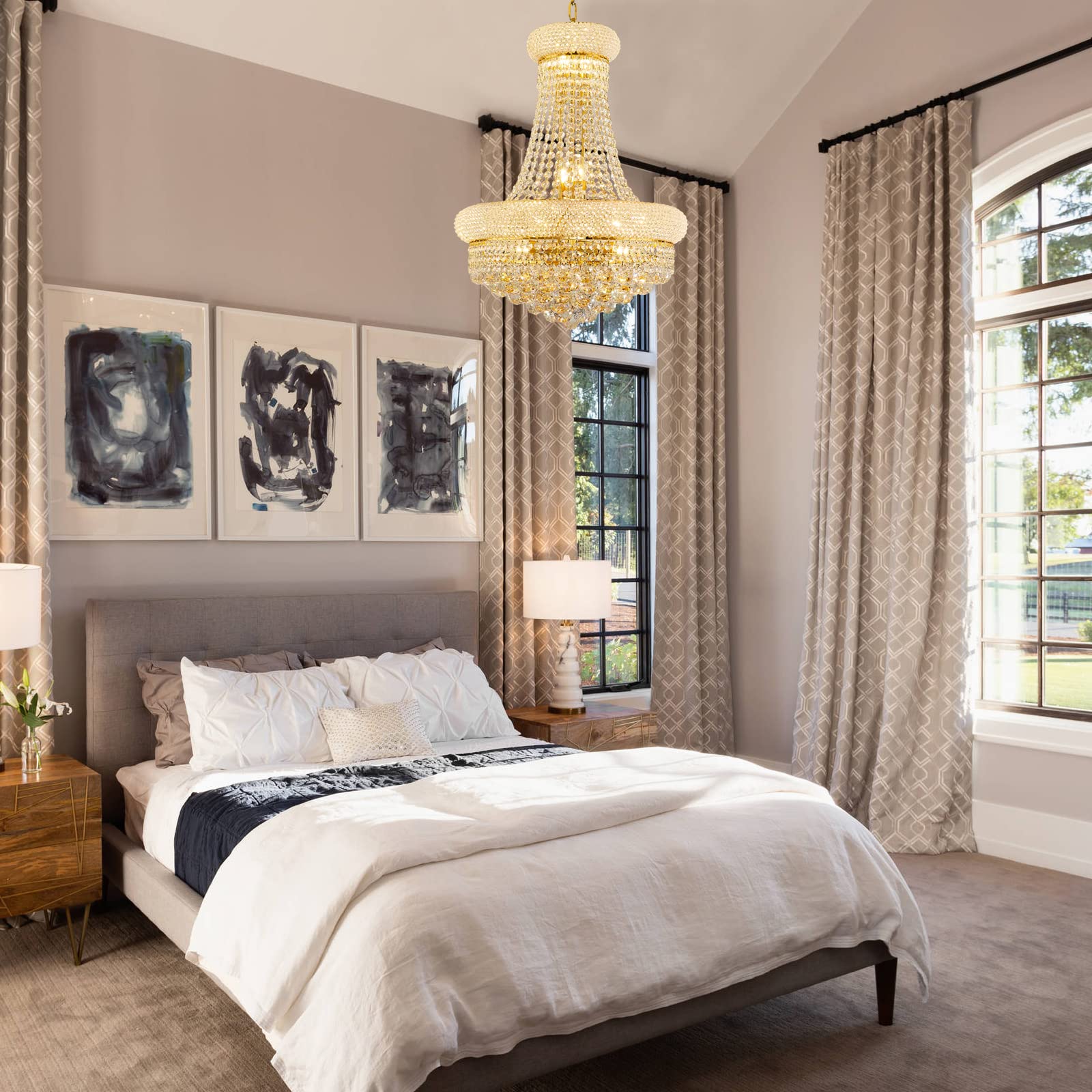 12-Light Gold Empire Crystal Chandelier - 22