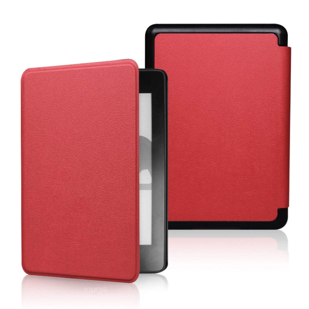 Premium Smart PU Leather Case for Kindle 10th Gen (2019) & Paperwhite 4 (10th Gen 2018) - Auto Sleep/Wake Function, Slim Shell Anti-Drop Waterproof Cover - Ideal for Reading, Travel & Daily Protection (Red, Model J9G29R)