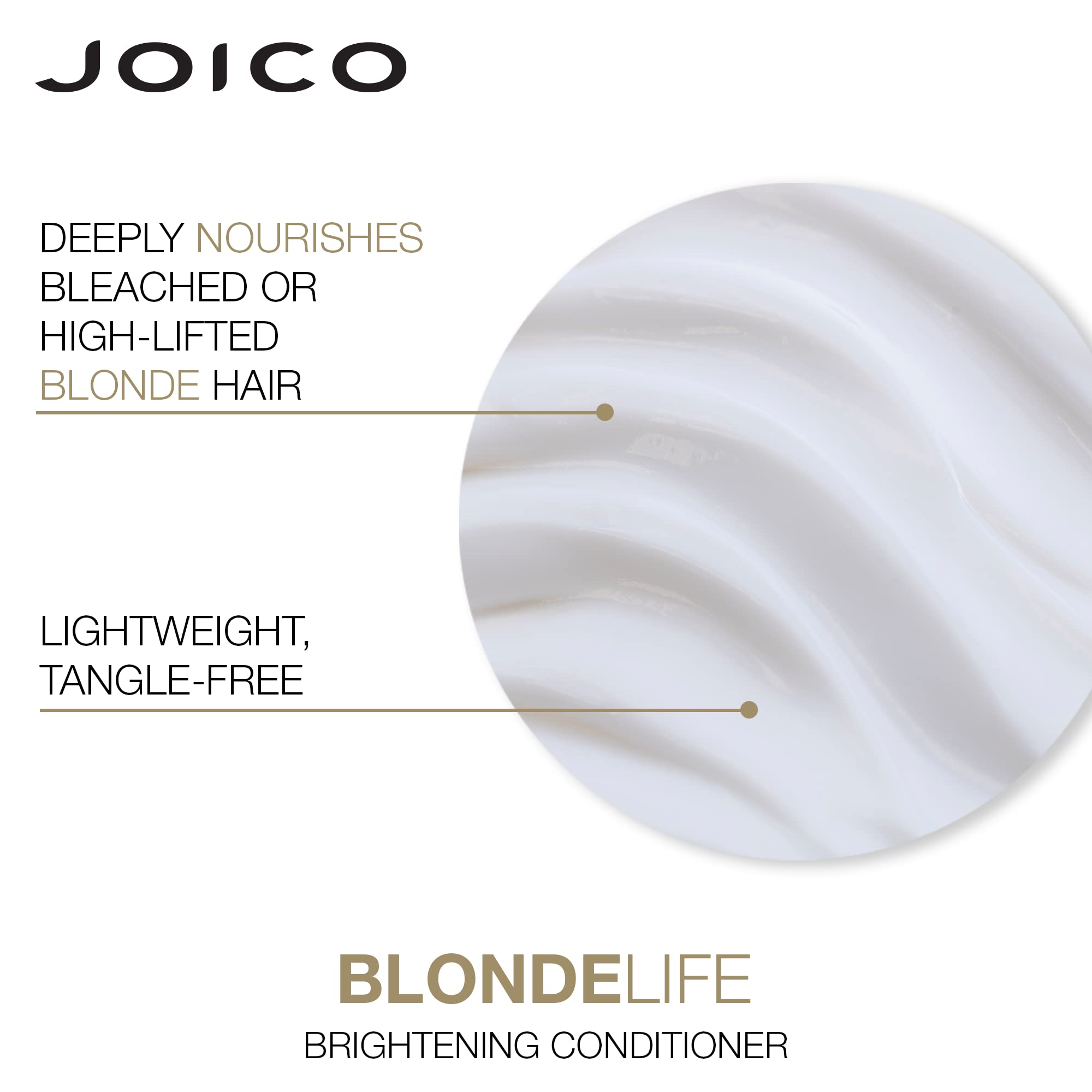 Joico Blonde Life Brightening Shampoo & Conditioner Set - Sulfate-Free Purple Shampoo for Blonde Hair with Monoi & Tamanu Oil - Adds Softness, Smoothness & Shine - Perfect for Color-Treated & Highlighted Hair at Home or Salon Use