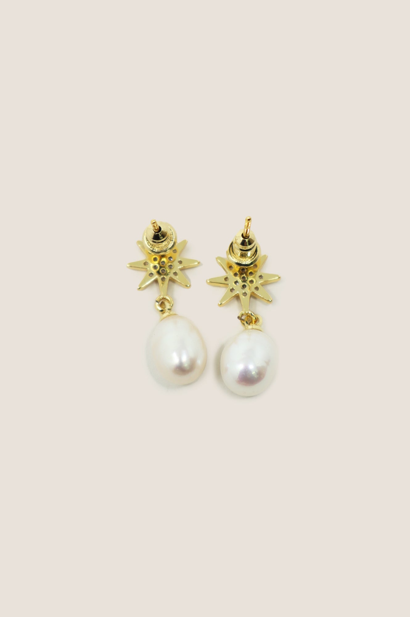 Misha Pearl and Gold Earrings for Women - Elegant Dangle Drop Earrings for Party, Wedding, and Everyday Wear