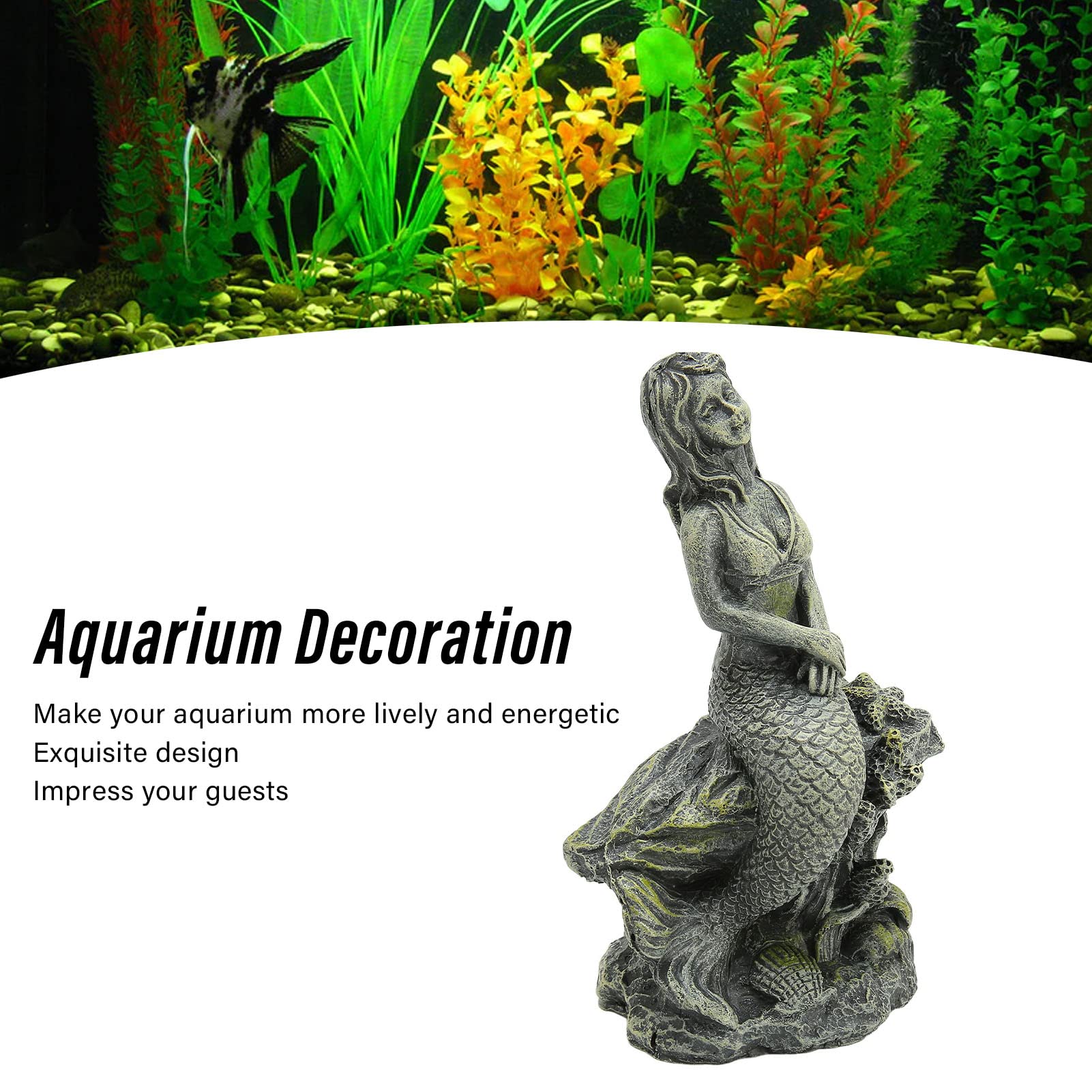Fish Decorations for Aquarium - Beautiful Resin Fish Statue for Home & Office Decor | Perfect for Fish Tanks, Terrariums & Aquatic Displays