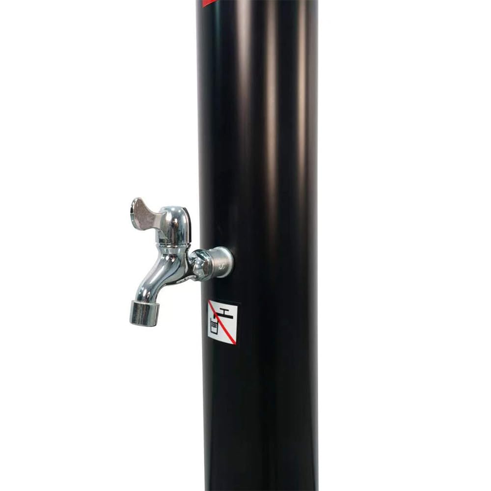 5.3 Gallon Solar Heated Outdoor Shower | Portable 2-Section Camping Shower with Adjustable Shower Head & Foot Tap | Perfect for Poolside, Backyard, Beach, Garden & Spa Use | Black