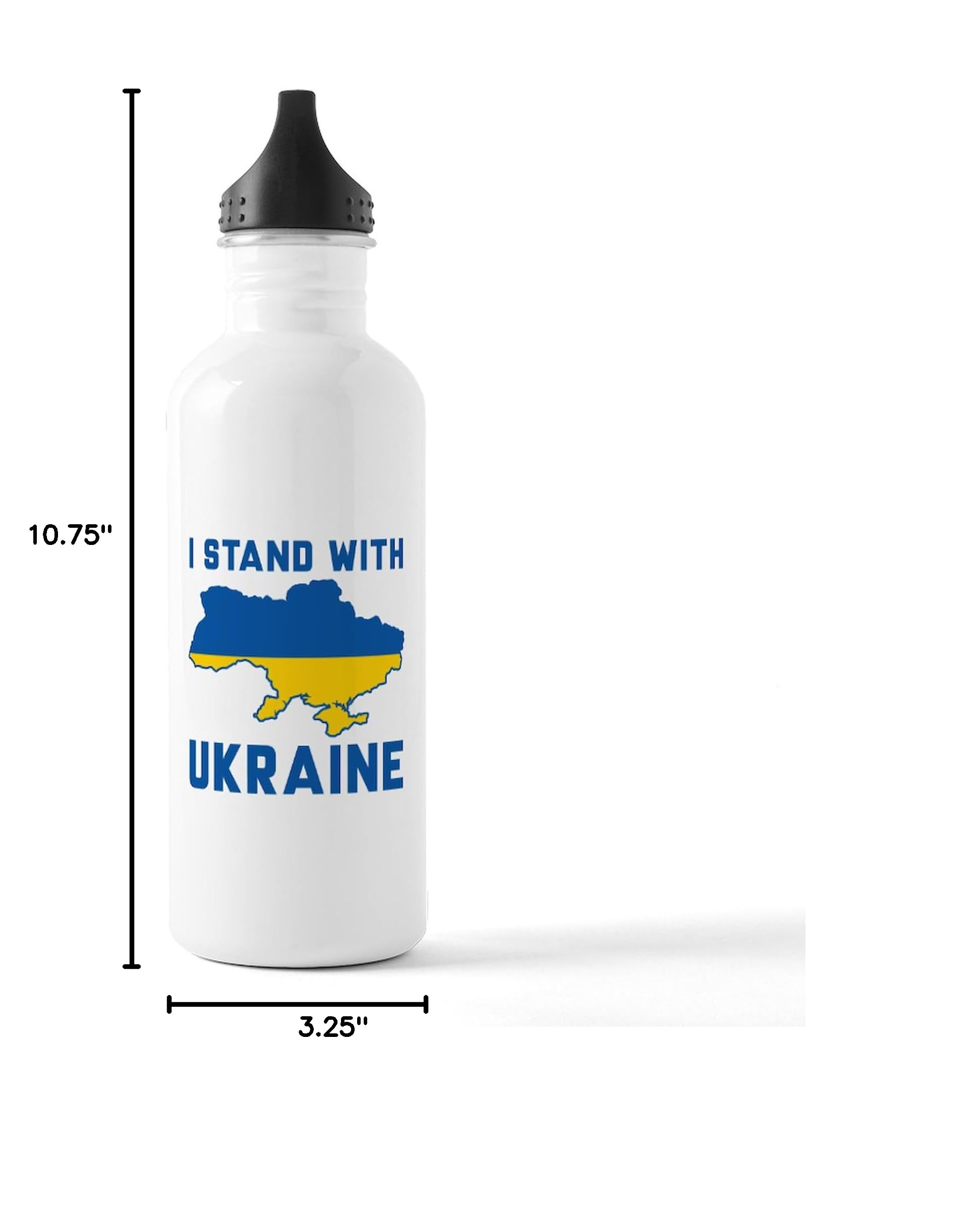 Stainless Steel Water Bottle 1.0L (34 oz) - I Stand With Ukraine Design - Vacuum Insulated, BPA-Free, Leak Proof - Perfect for Gym, Hiking & Travel