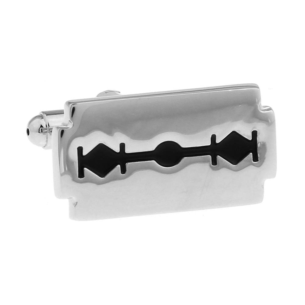 Vintage Barber Razor Blade Cufflinks for Men - Unique Punk Style Accessories for Weddings, Business Meetings & Fashion Statements