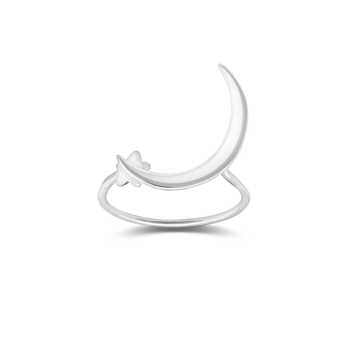 CY Supplies Moon Star Ring - 925 Sterling Silver Adjustable Ring for Women - Perfect for Everyday Wear, Gifts & Special Occasions