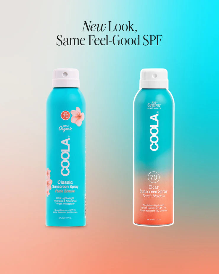 SPF 50 Clear Sunscreen Spray with Peach Blossom Scent - Lightweight, Non-Greasy Sun Protection for Face & Body - Perfect for Beach, Pool & Outdoor Activities
