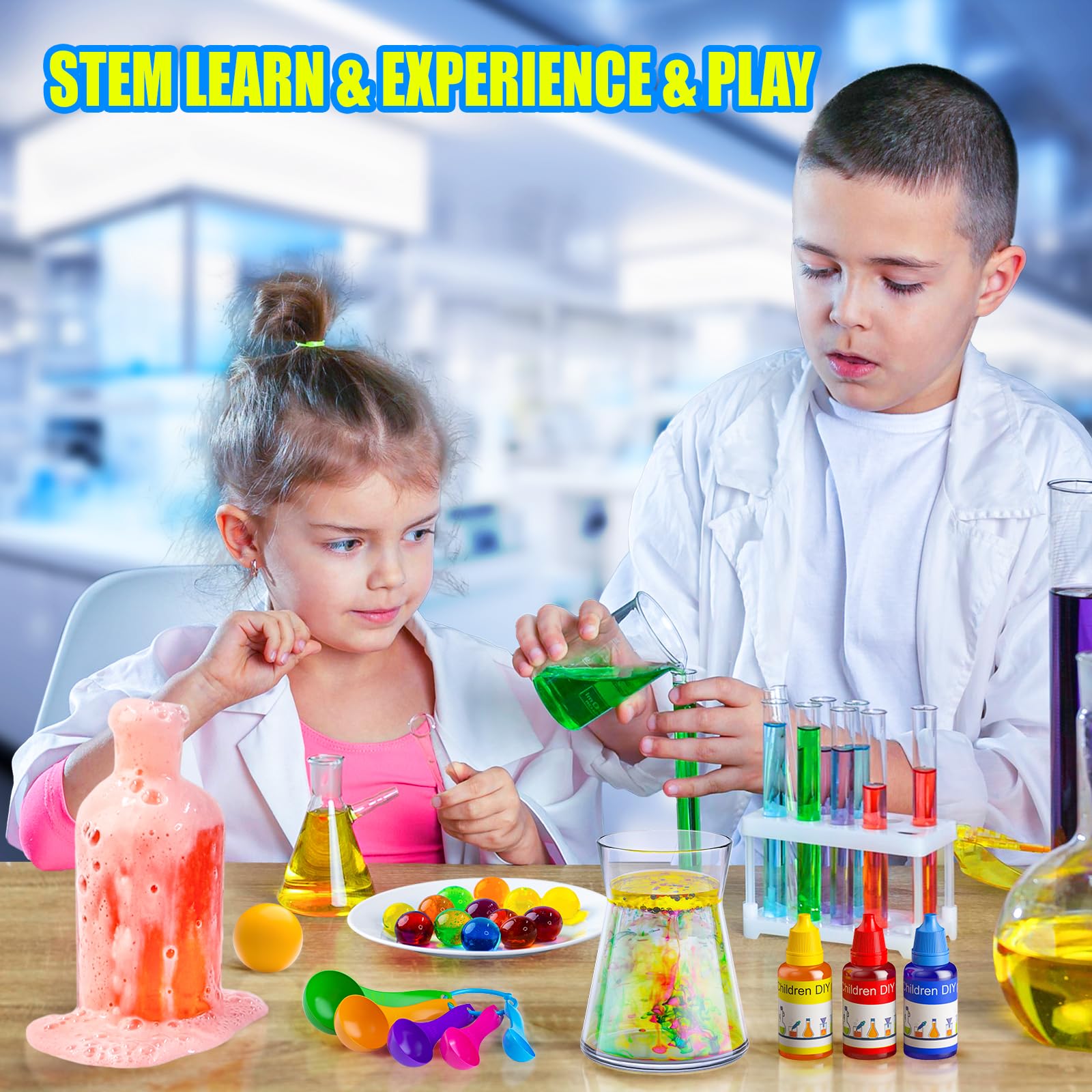 STEM Science Kit for Kids 6-12 - 50 Lab Experiments for Chemistry & Physics Learning | Educational Toys for Boys & Girls | Perfect for Home & School Science Projects