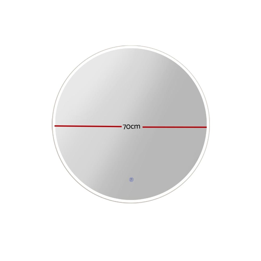 Embellir 70cm Round LED Wall Mirror for Makeup & Vanity - Modern Bathroom & Home Decor - Perfect for Dressing Rooms, Bedrooms, and Spa Areas