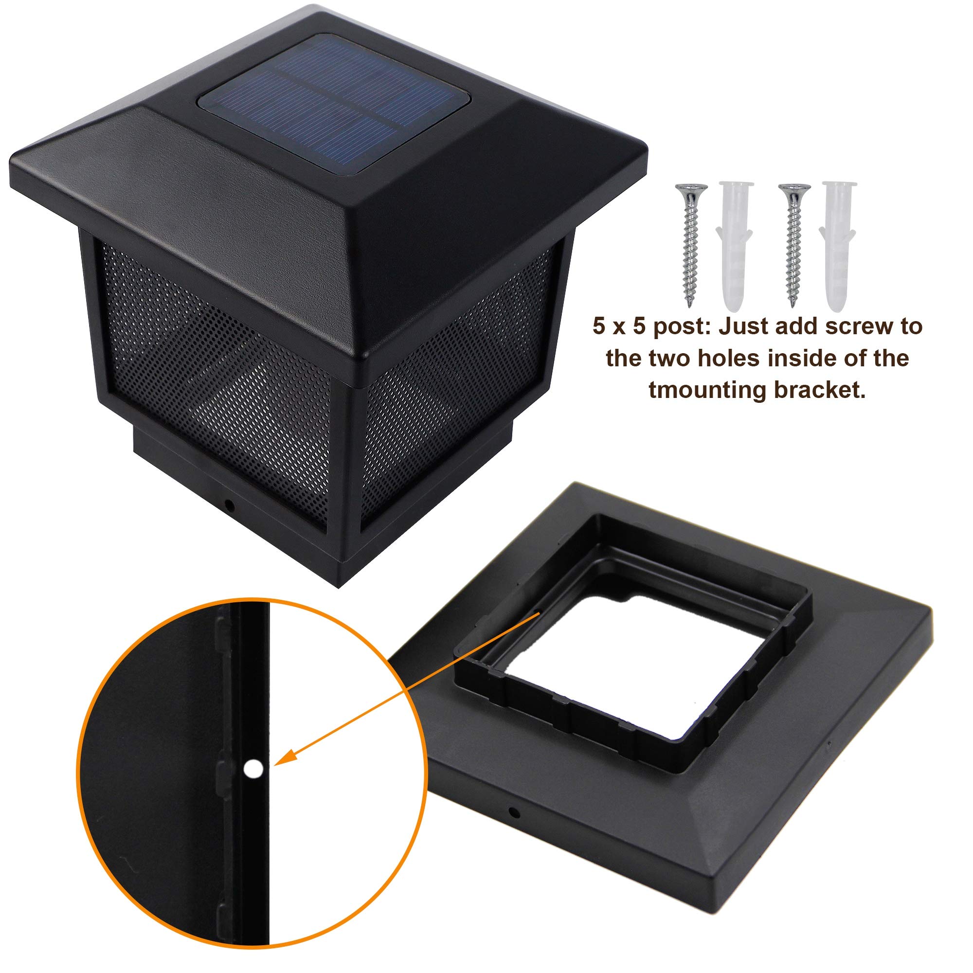 MAGGIFT 6 Pack Solar Flame Post Lights - Outdoor Solar Powered Fence Post Cap Lights with 72 SMD LED Flickering Flame Effect - Fits 4x4, 5x5 & 6x6 Wooden Posts - Perfect for Yard, Fence, Deck & Patio Lighting | Weatherproof & Energy Efficient Solar Lights for Garden Pathway & Landscape Decoration
