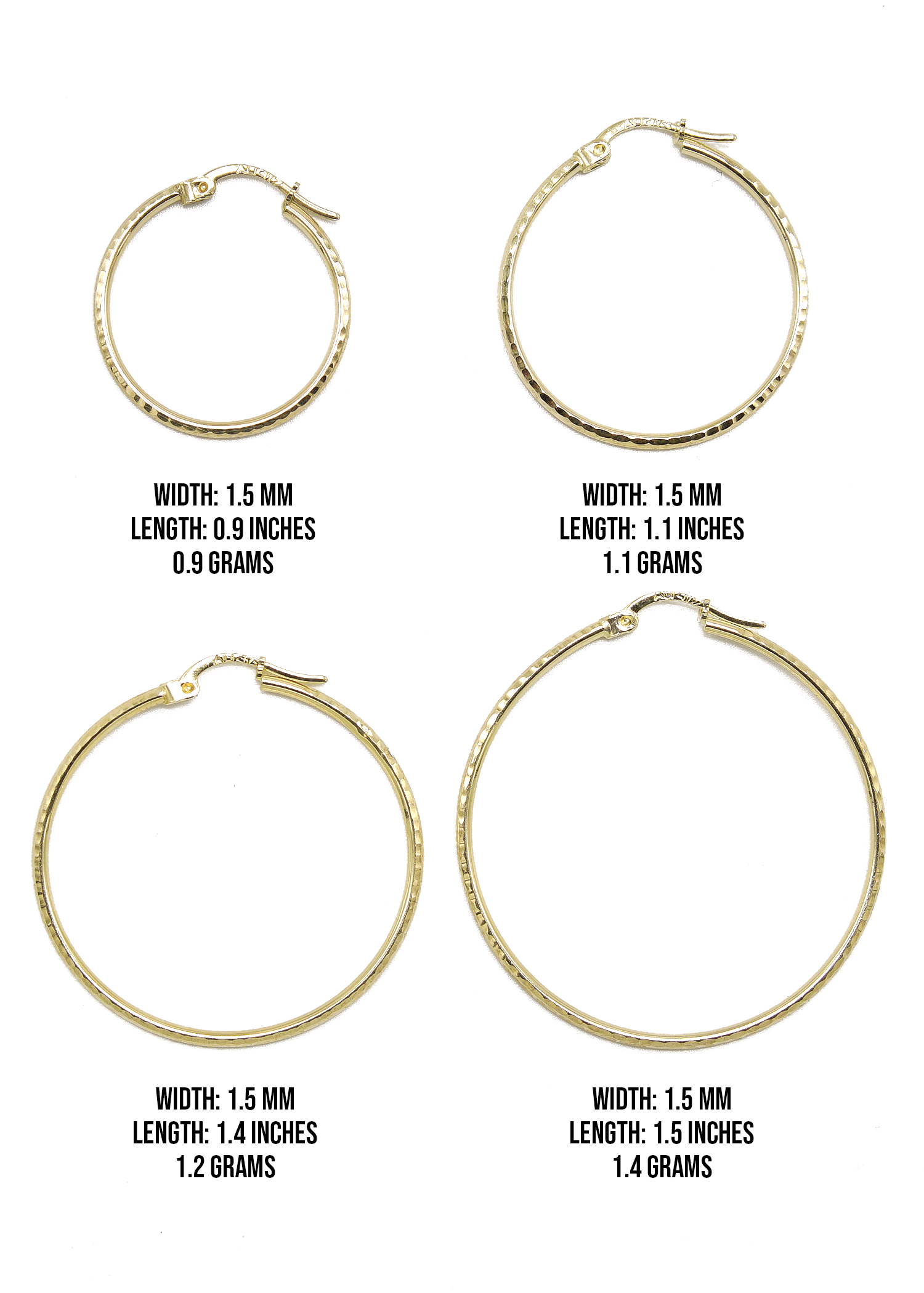 10K Gold Hoop Earrings for Women - Custom Sizes (Small/Medium/Large) | Perfect for Everyday Wear, Parties & Special Occasions