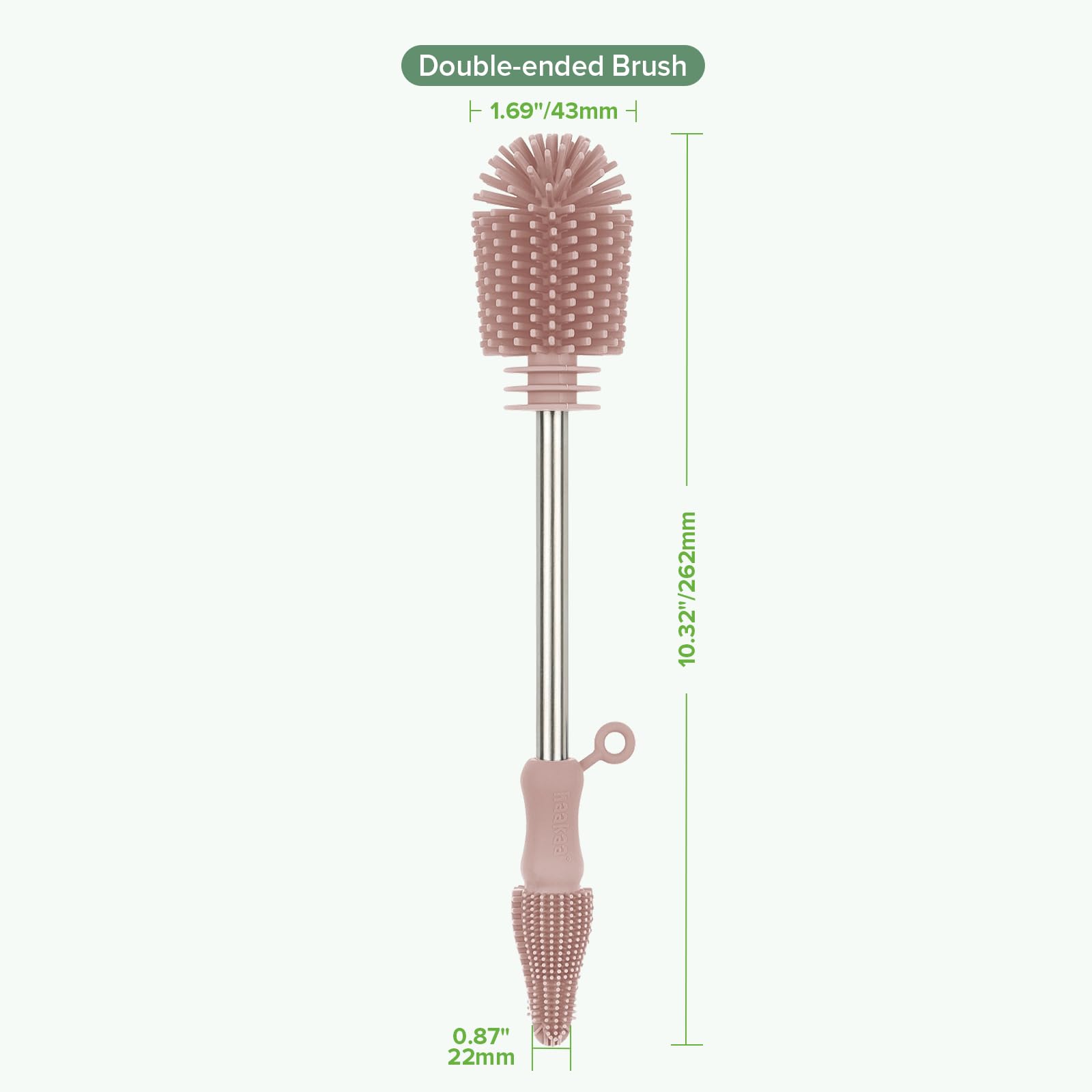 Haakaa Silicone Brush - Soft Bristles for Breast Pumps, Baby Bottles & More - Home & Travel Use