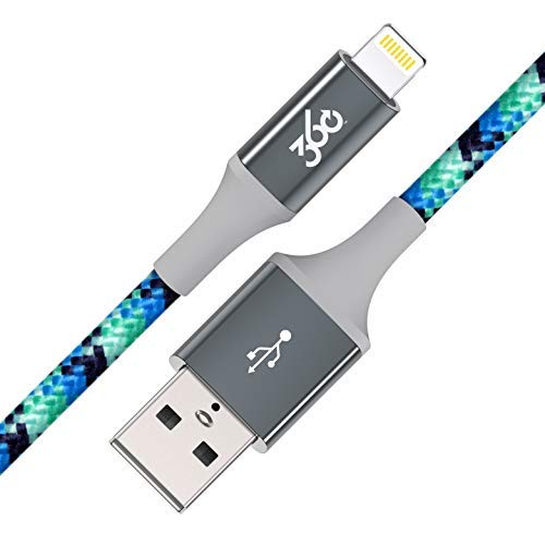 Premium 4ft Braided Lightning Cable - MFi Certified Fast Charging Cord for iPhone & iPad | Durable & Tangle-Free | Perfect for Home, Office & Travel (Turquoise)