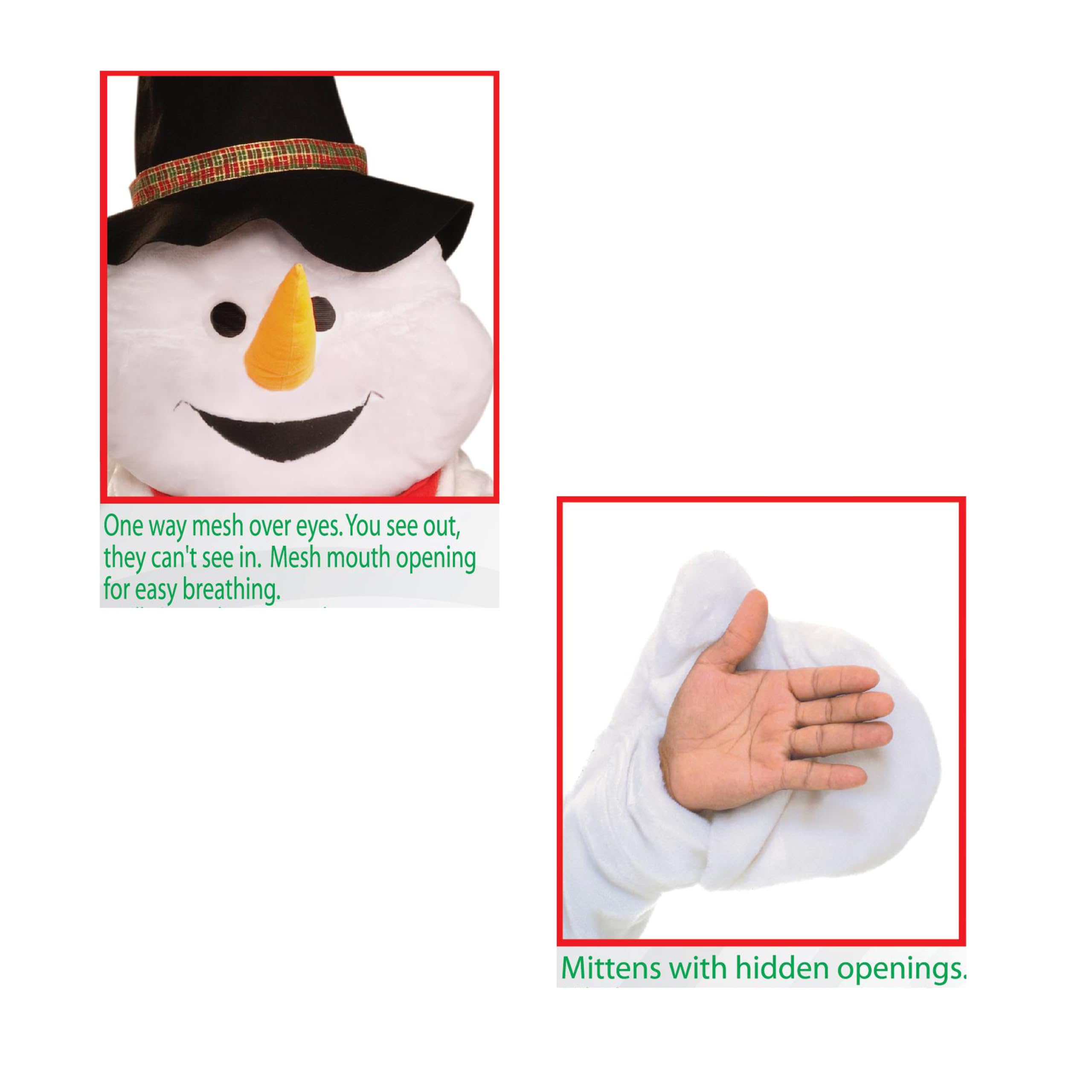 Men's Plush Snowman Mascot Adult Costume - Warm Christmas Party Outfit for Holiday Events, Office Parties & Family Gatherings