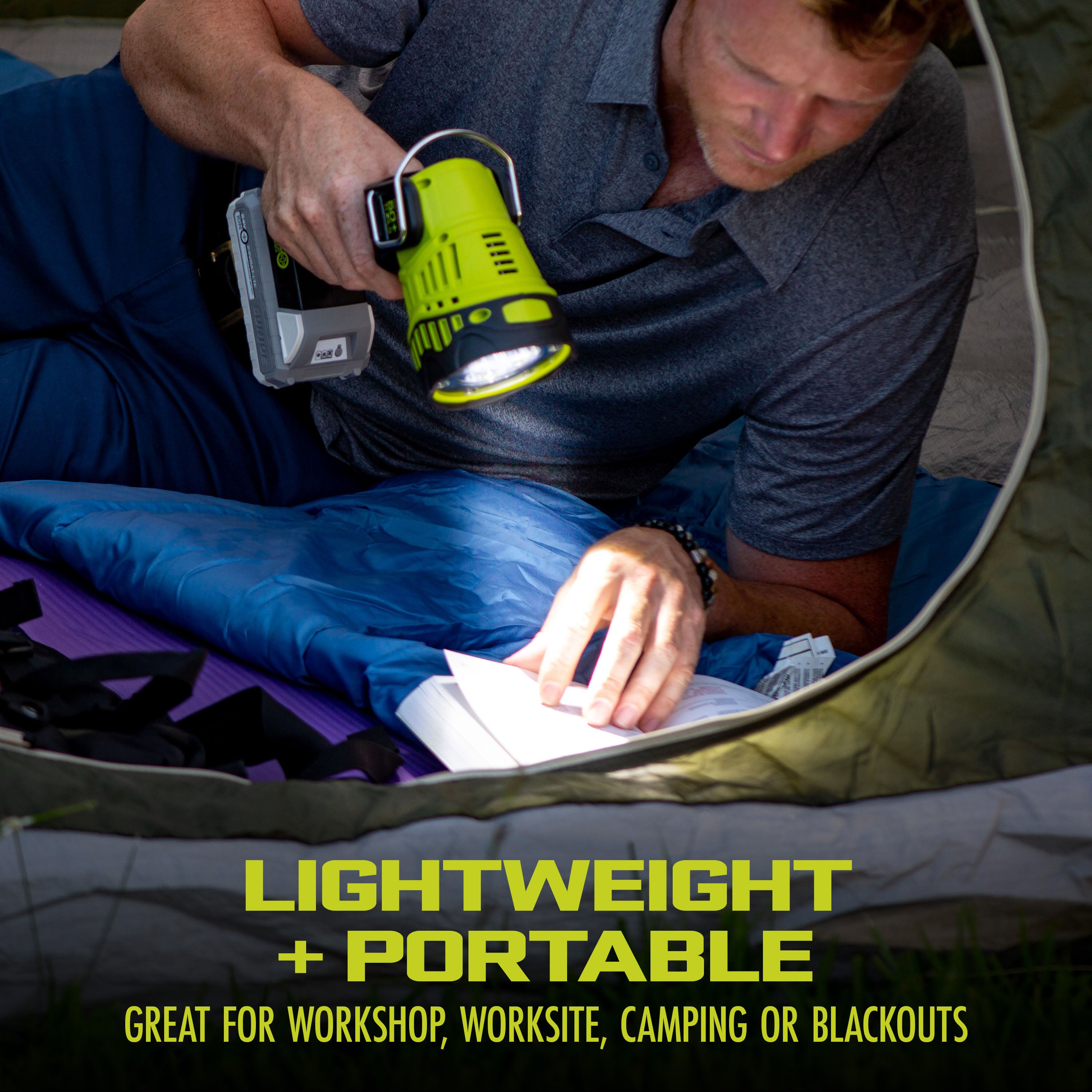 Sun Joe 24V 1500FL LTE IONMAX Cordless Rechargeable Flashlight with 700 Yard Beam - 1500 Lumens Spotlight & Floodlight Kit | 5 Lighting Modes | 90° Adjustable Head | Includes 2.0Ah Battery & Charger | Perfect for Camping, Hunting, Emergency & Outdoor Activities