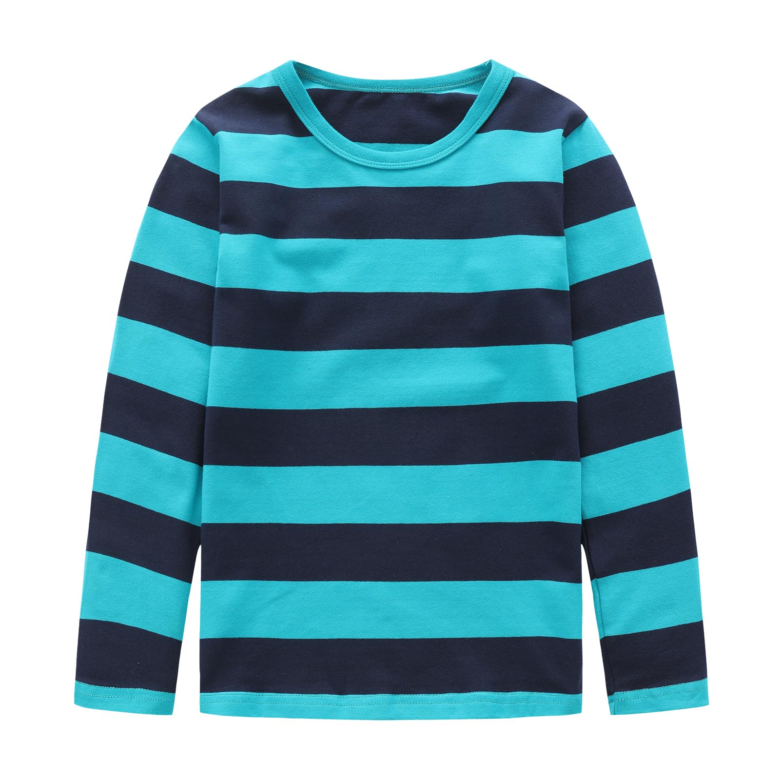 Boys Rainbow Striped Cotton Long Sleeve T-Shirt - Soft & Comfortable Casual Wear for School, Playdates & Everyday Outfits