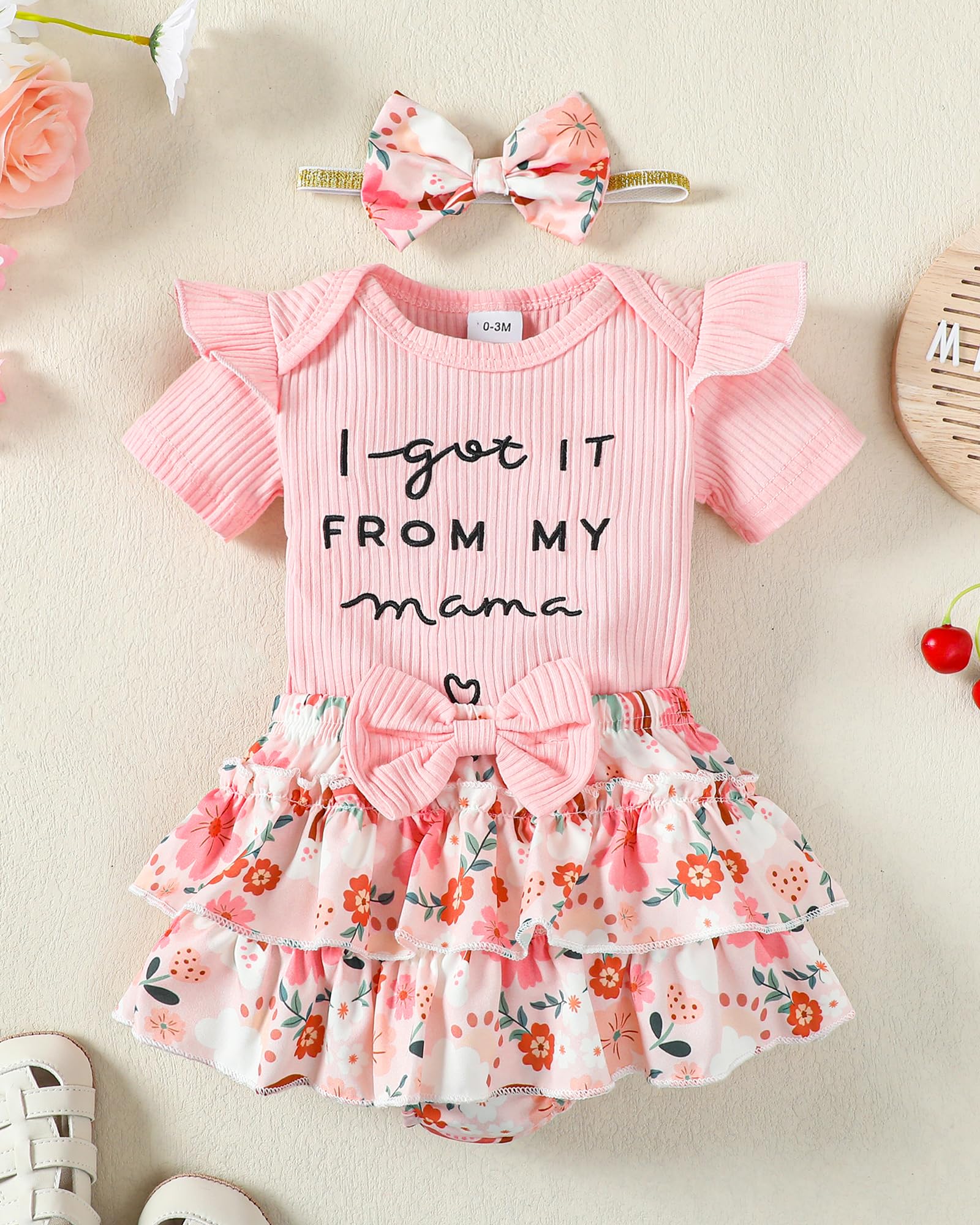Mioglrie Newborn Baby Girl Clothes - Floral Romper & Shorts Set | Cute Summer Outfits for Infant Girls | Perfect for Playtime, Photo Shoots & Family Outings
