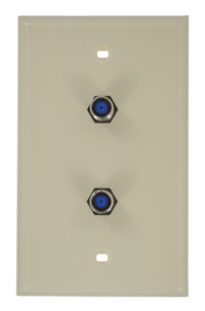 Leviton 80782-A Standard Video Wall Jack Female to Female Almond - High-Quality AV Connector for Home Theater, Conference Rooms & Office Setups