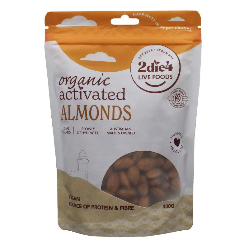 Organic Activated Almonds by 2Die4 - Raw, Nutrient-Rich Superfood Snack for Energy Boosts & Healthy Digestion | Perfect for Smoothies, Baking & On-The-Go Snacking