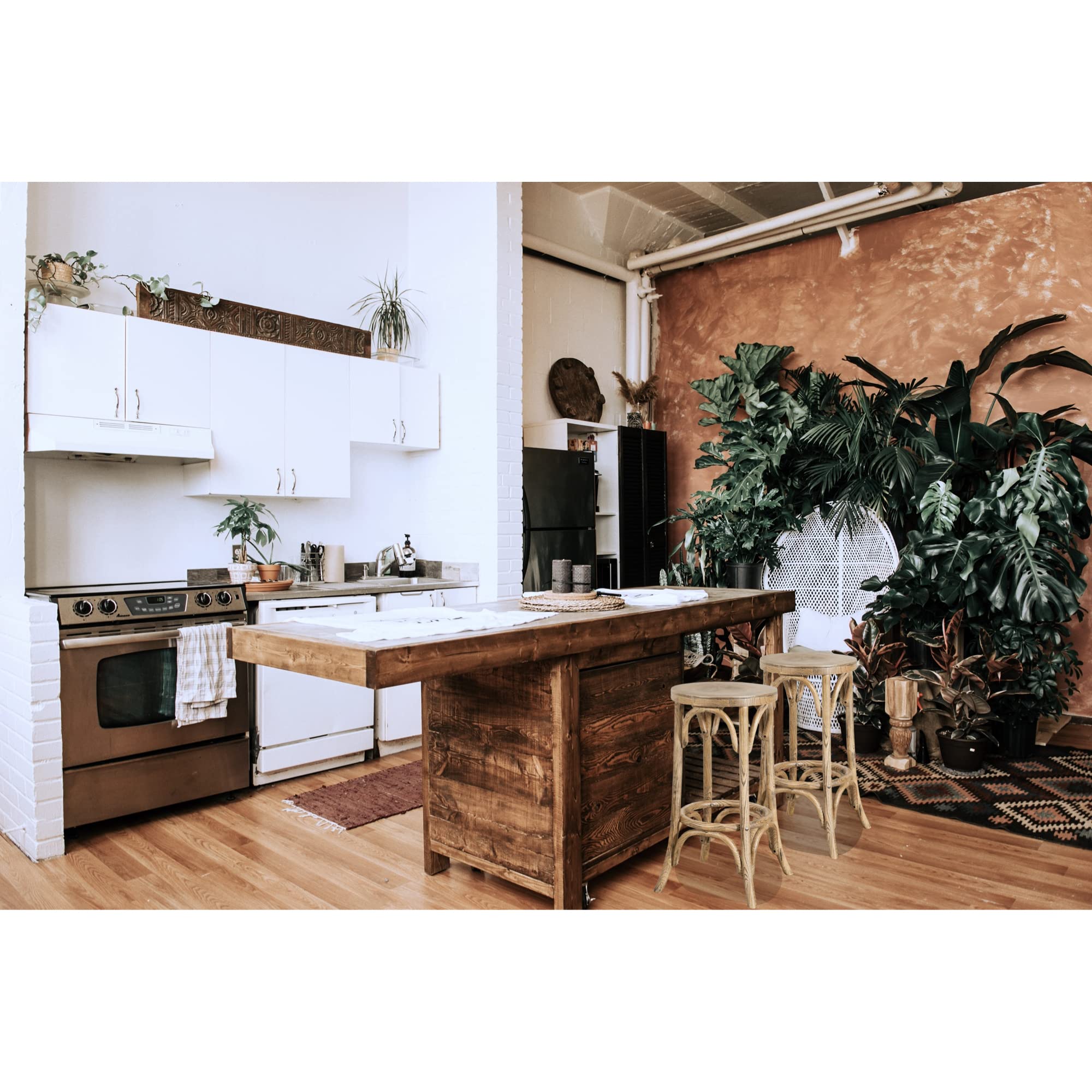 Thonet Wooden Kitchen Stool 41 x 75 x 41 cm - Solid Ash Wood High Stool Made in Italy - Perfect for Kitchen, Bar & Dining Room