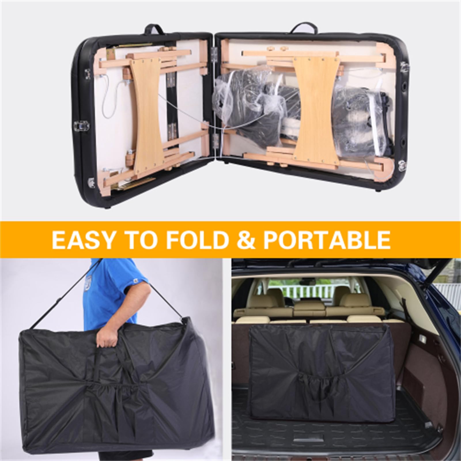 Portable Adjustable Massage Bed with Facial Cradle & Suitcase - Professional Spa Salon Table for Massage, Eyelash Extensions & Beauty Treatments - Perfect for Home, Salon & Mobile Therapists