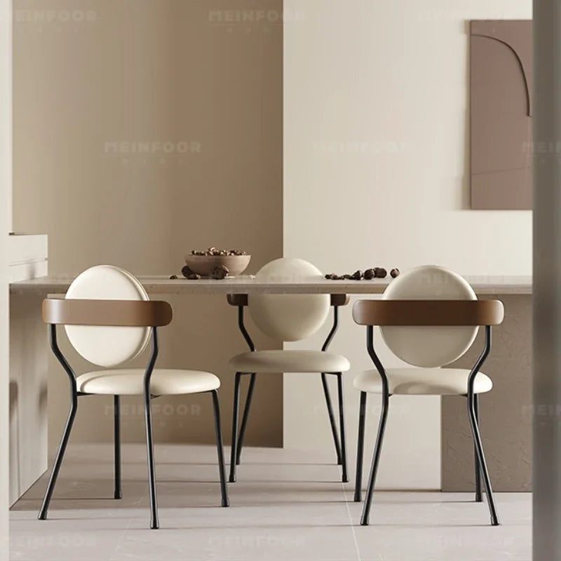 Minimalist Wrought Iron Accent Dining Chair - Modern Farmhouse Style Metal Side Chair for Kitchen, Dining Room, and Outdoor Patio Use