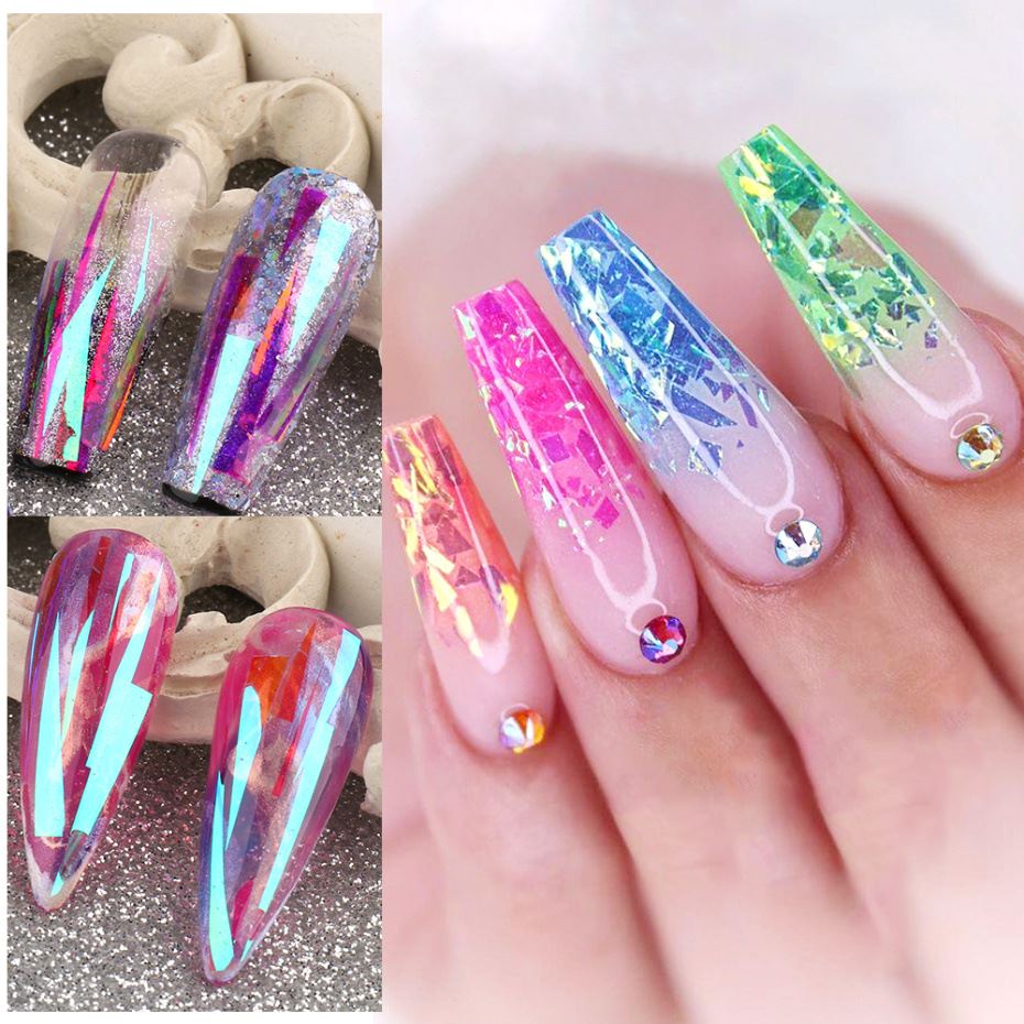 Holographic Nail Foil Sheets for Nail Art - DIY Manicure Decoration - Perfect for Salon, Home Use & Party Nails