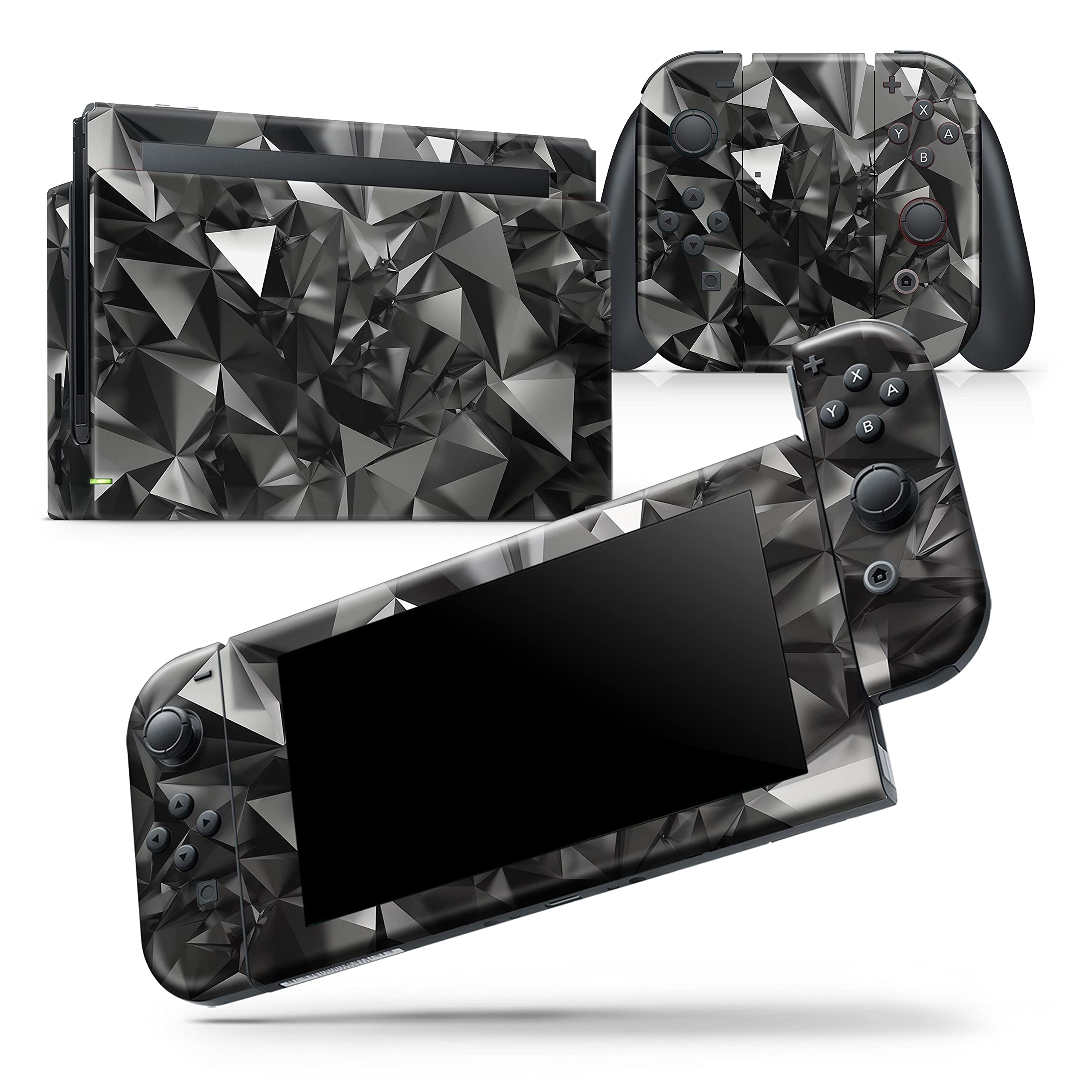 Nintendo Switch Dock Skin Cover - Black 3D Diamond Vinyl Wrap, Scratch-Resistant & Removable Protective Decal for Nintendo Switch Dock - Perfect for Gaming Setups & Home Entertainment