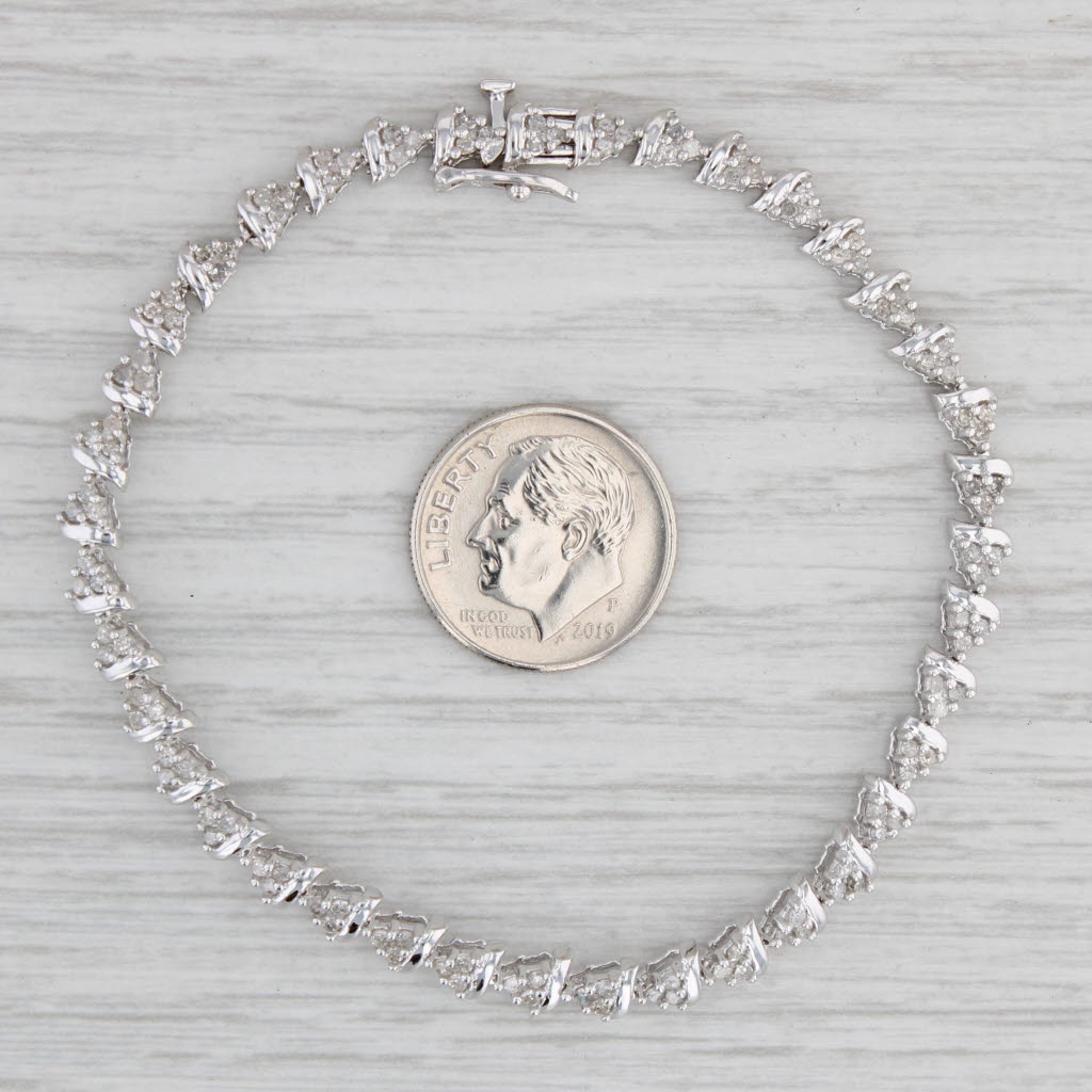 0.60ctw Diamond Tennis Bracelet in 10k White Gold - 7