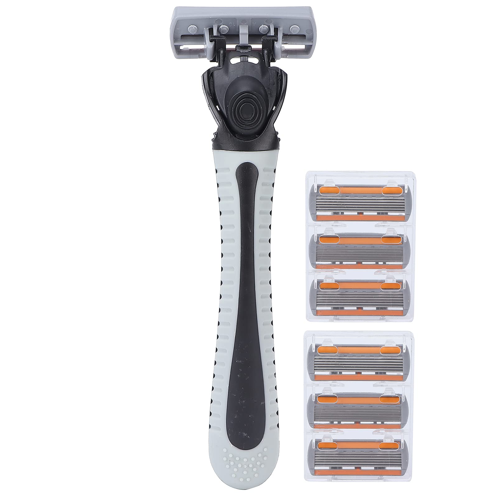 Premium 6-Blade Stainless Steel Men's Razor - Portable & Smooth Shaving for Travel, Gym, and Daily Grooming