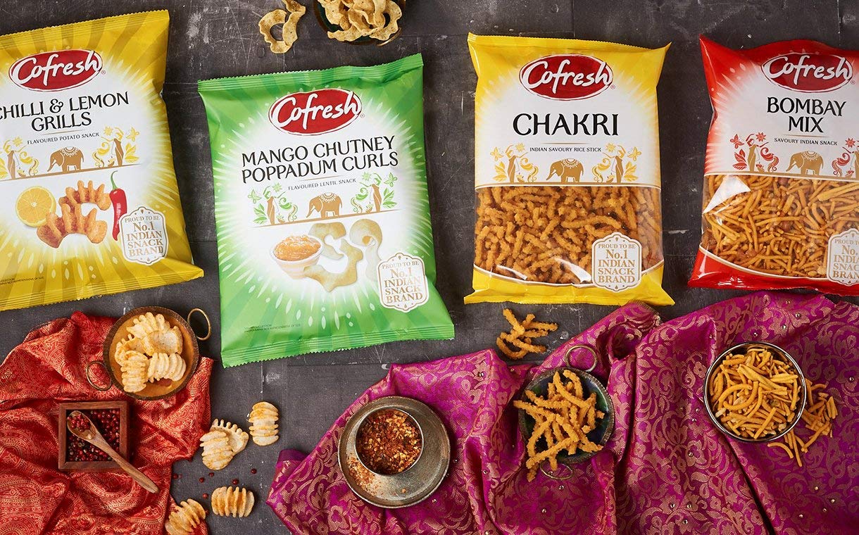 Crunchy Bombay Mix Snacks - Indian Rice Sticks with Noodles, Peas, Peanuts & Lentils | Vegetarian Savory Snack | 11oz Pack | Perfect for Parties, Movie Nights & On-the-Go Snacking | Authentic Taste of India | CoFresh Brand