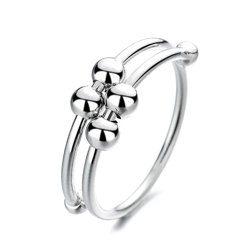Anxiety Relief Ring with Daisy Flower & Butterfly Design - Stress Relief Jewelry for Women - Perfect for Anxiety, Meditation & Everyday Wear