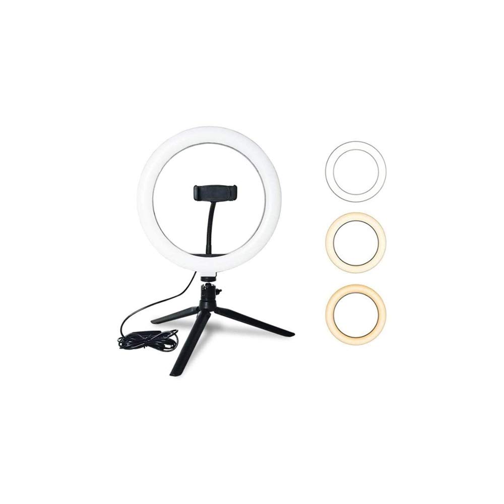 WSMLA 10'' Ring Light with Stand & Phone Holder - Adjustable LED Ring Light for Live Streaming, Makeup, Photography - Compatible with iPhone, Android & DSLR Cameras - Perfect for YouTube, TikTok, Instagram & Beauty Studio Lighting