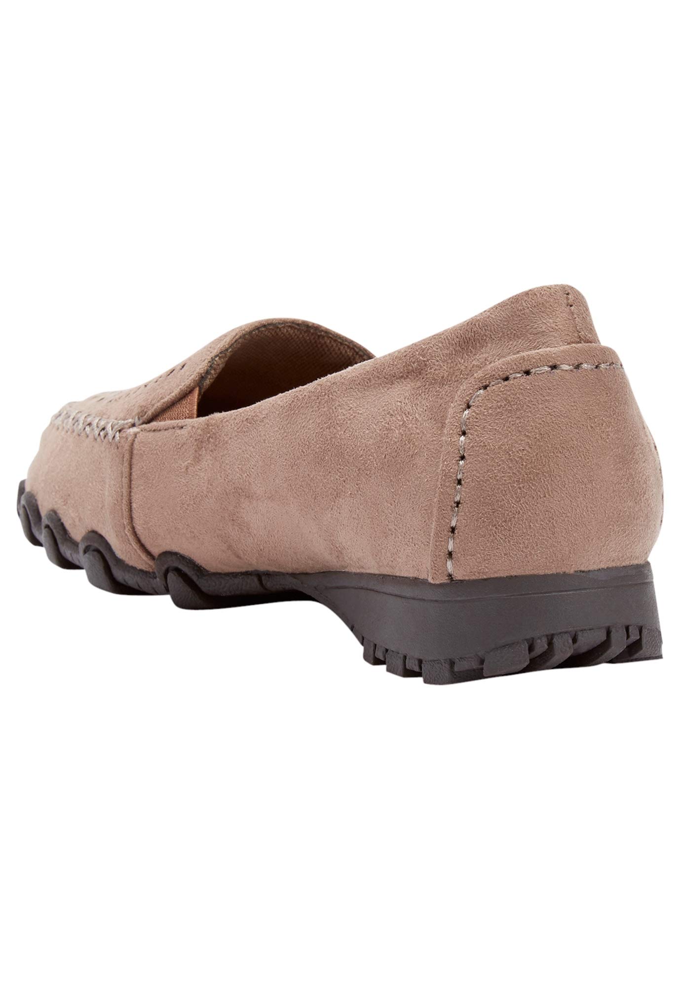 Comfortview Women's Wide Width The Pax Flat - Comfortable Slip-On Shoes for Wide Feet | Perfect for Work, Travel & Everyday Wear